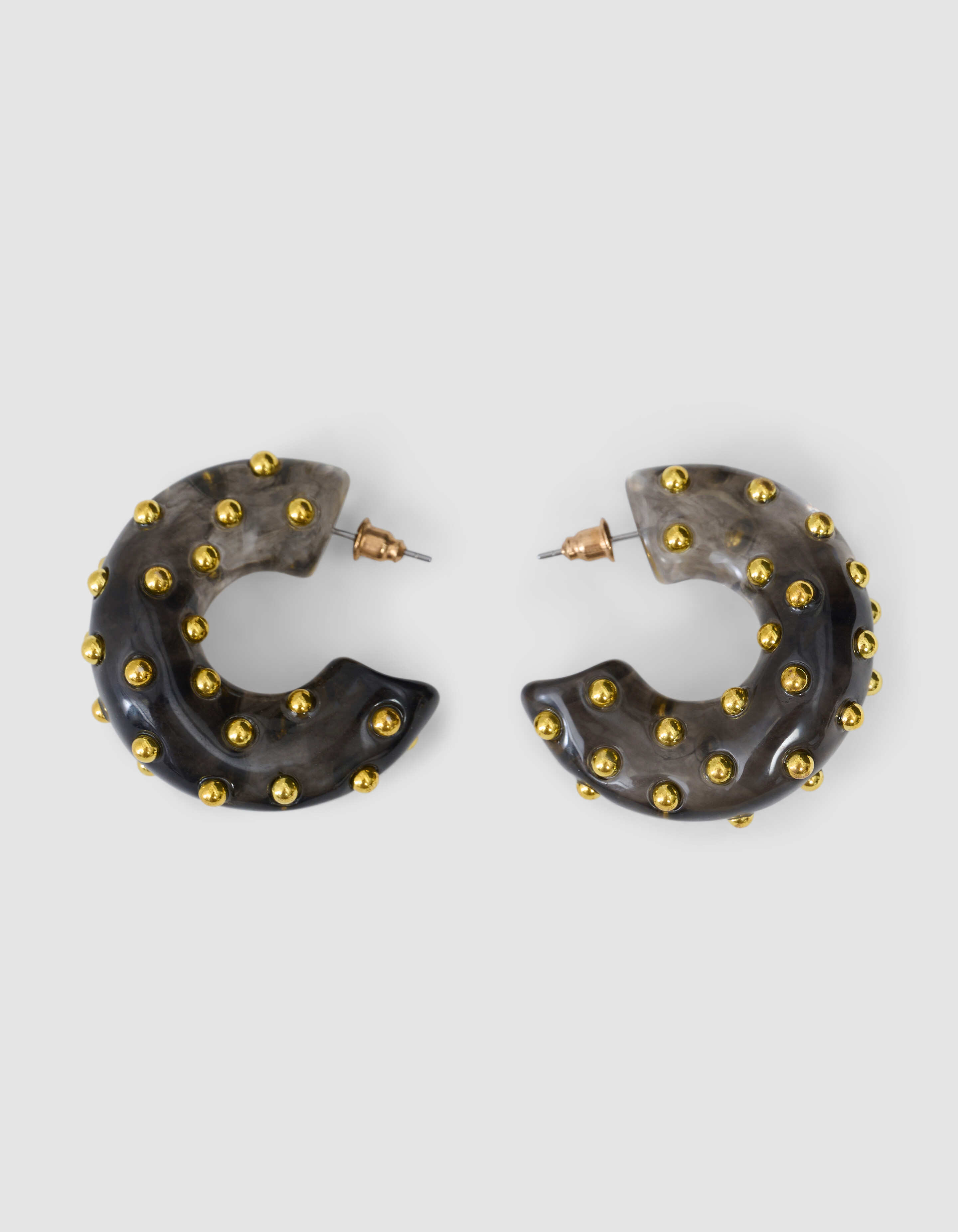 Studded Hoops Ohrringe Schwarz SHOEBY ACCESSOIRES