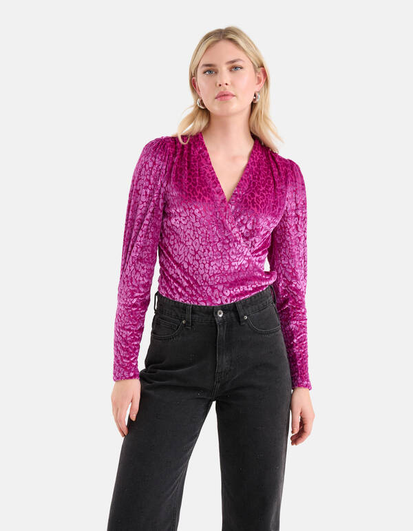 Samt Mesh Top Lila SHOEBY WOMEN