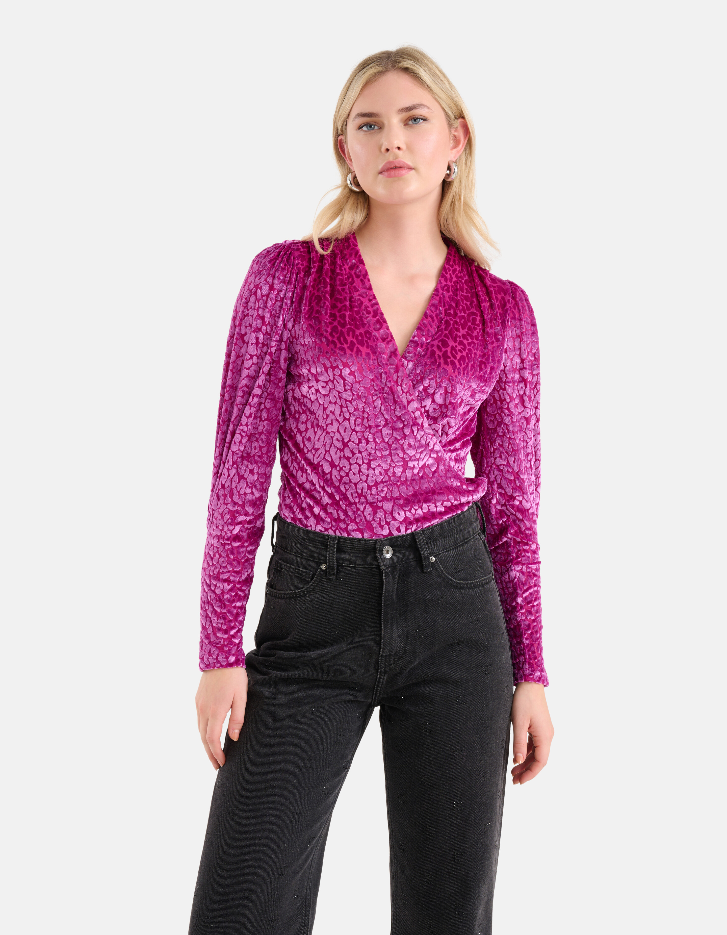 Samt Mesh Top Lila SHOEBY WOMEN
