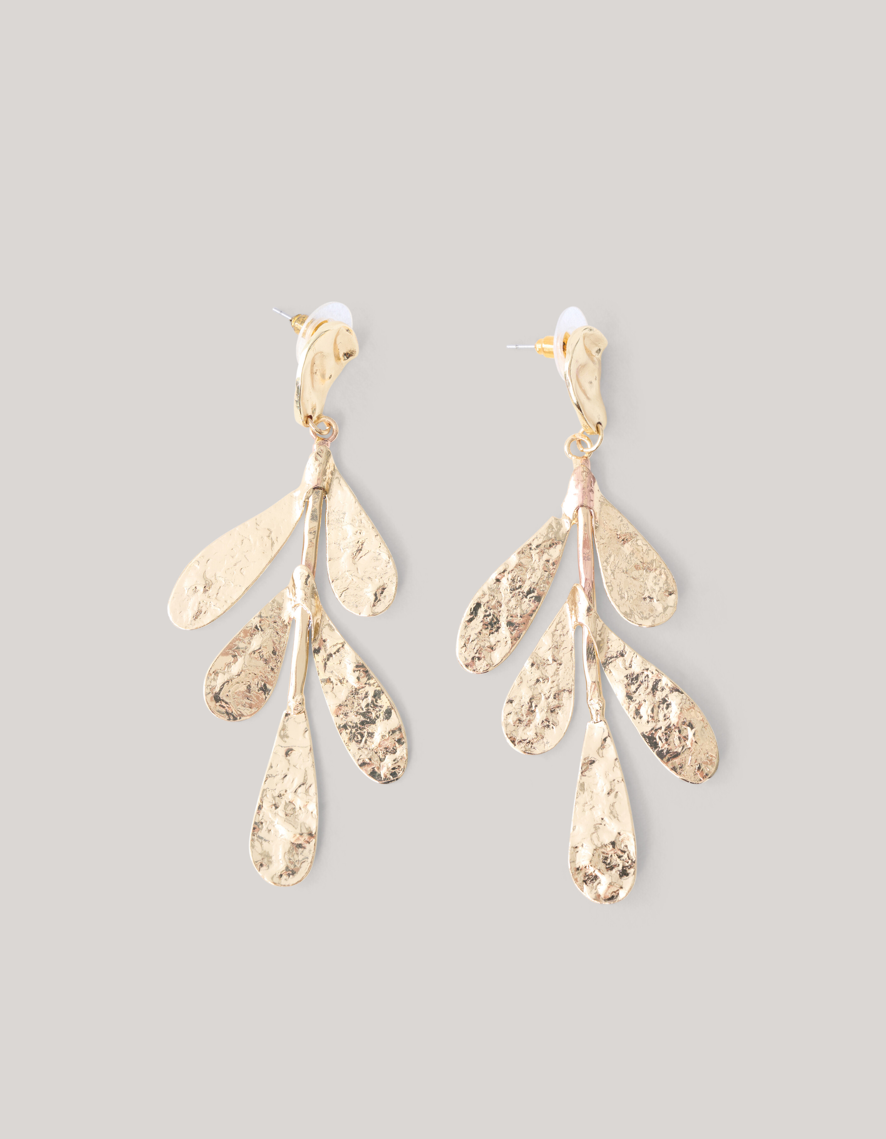 Blatt-Ohrringe Gold SHOEBY ACCESSOIRES