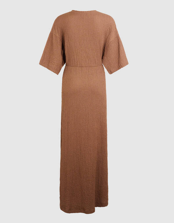 Organisches Crinkle Maxikleid Braun SHOEBY WOMEN
