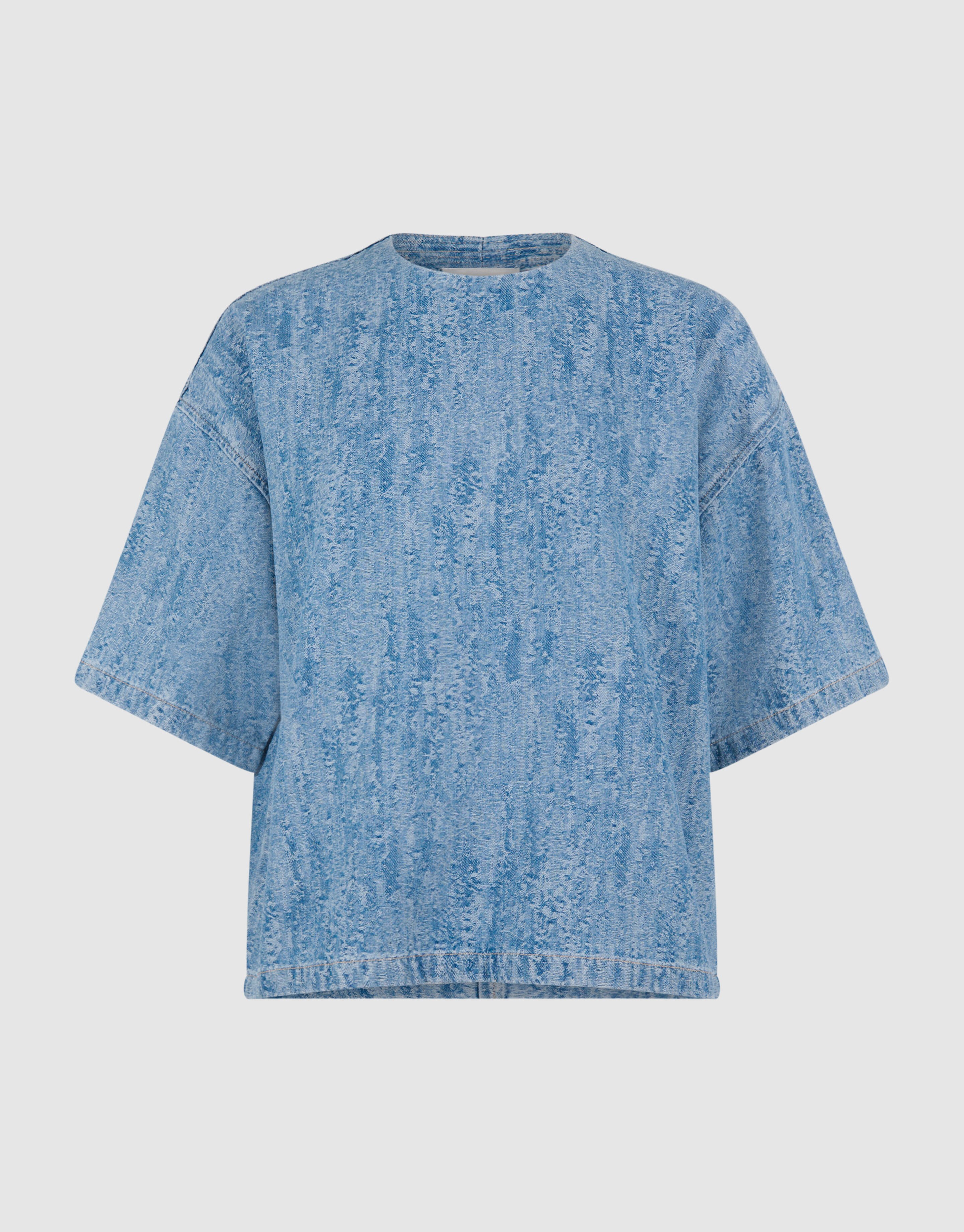 Oversized Jacquard Denim T-Shirt Blau SHOEBY WOMEN