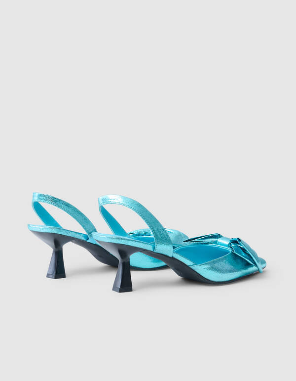 Metallic Schleife Heels Blau SHOEBY SHOES