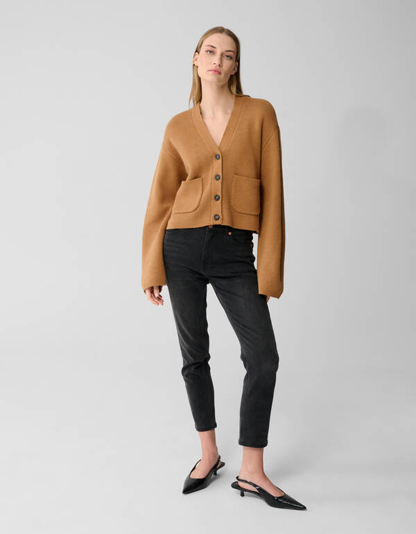 V-Ausschnitt-Strickjacke Camel By Lonneke SHOEBY WOMEN