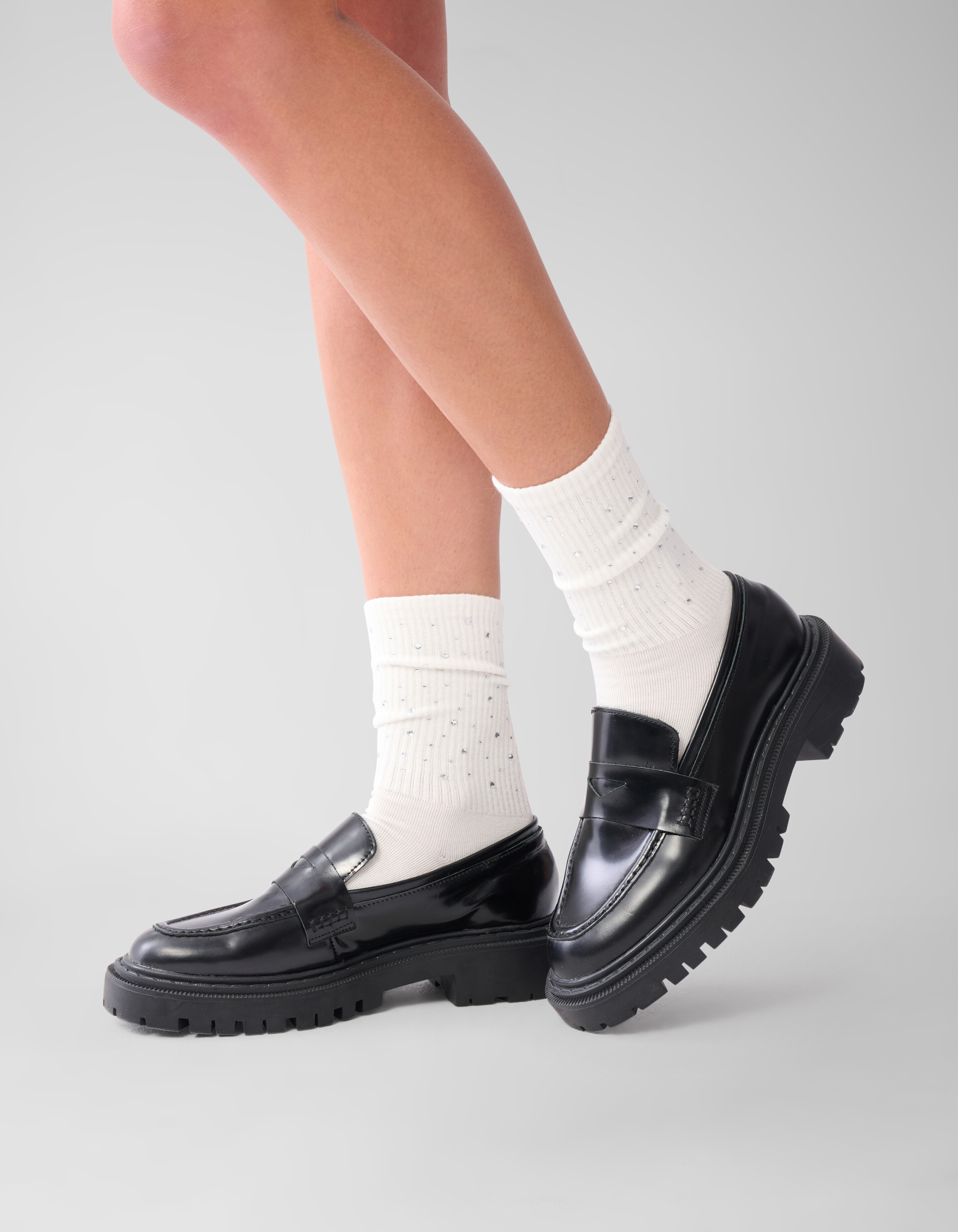 Strass Socken Off White SHOEBY ACCESSOIRES