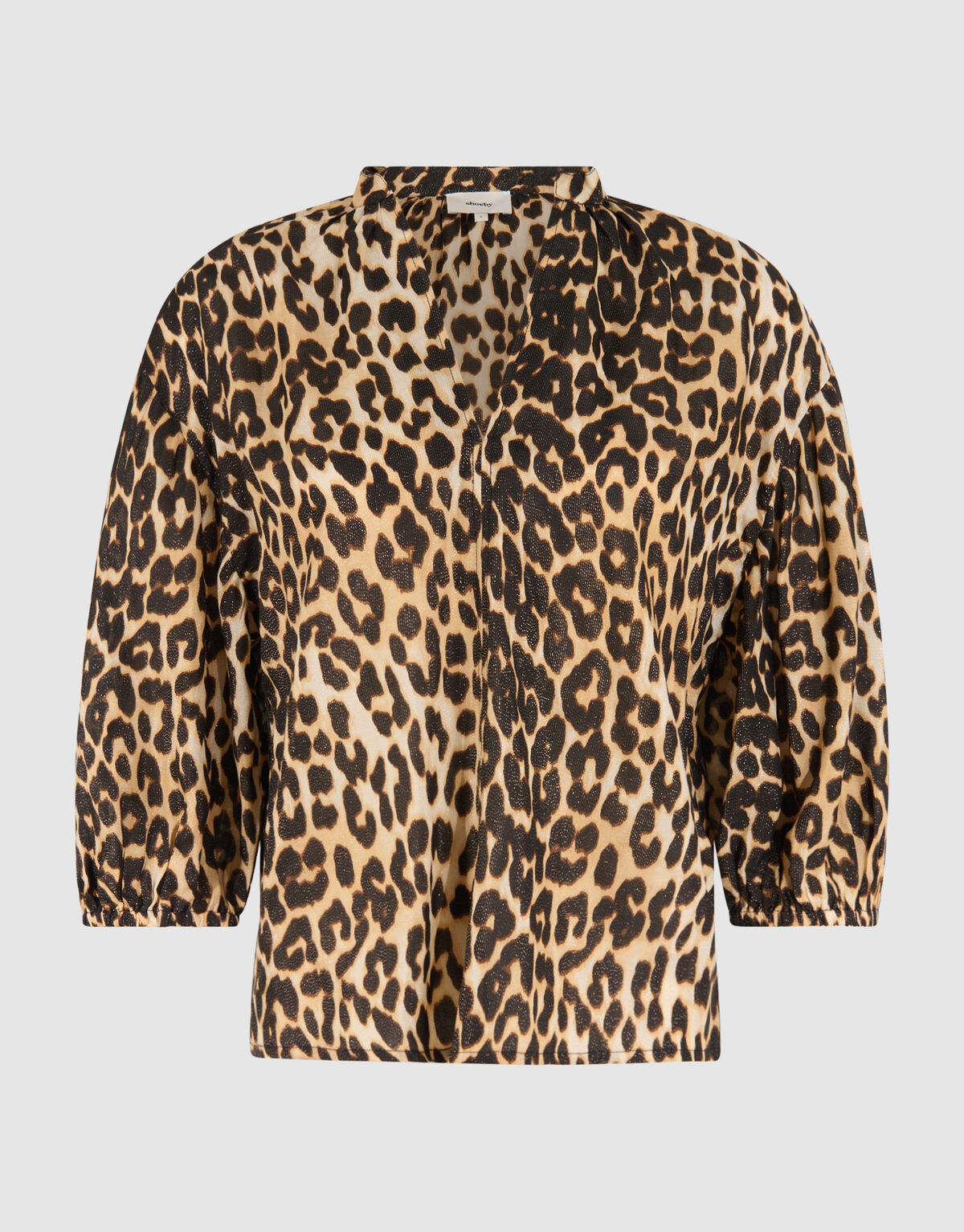 &Uuml;bergr&ouml;&szlig;en Leopard Glanz Bluse Braun SHOEBY WOMEN