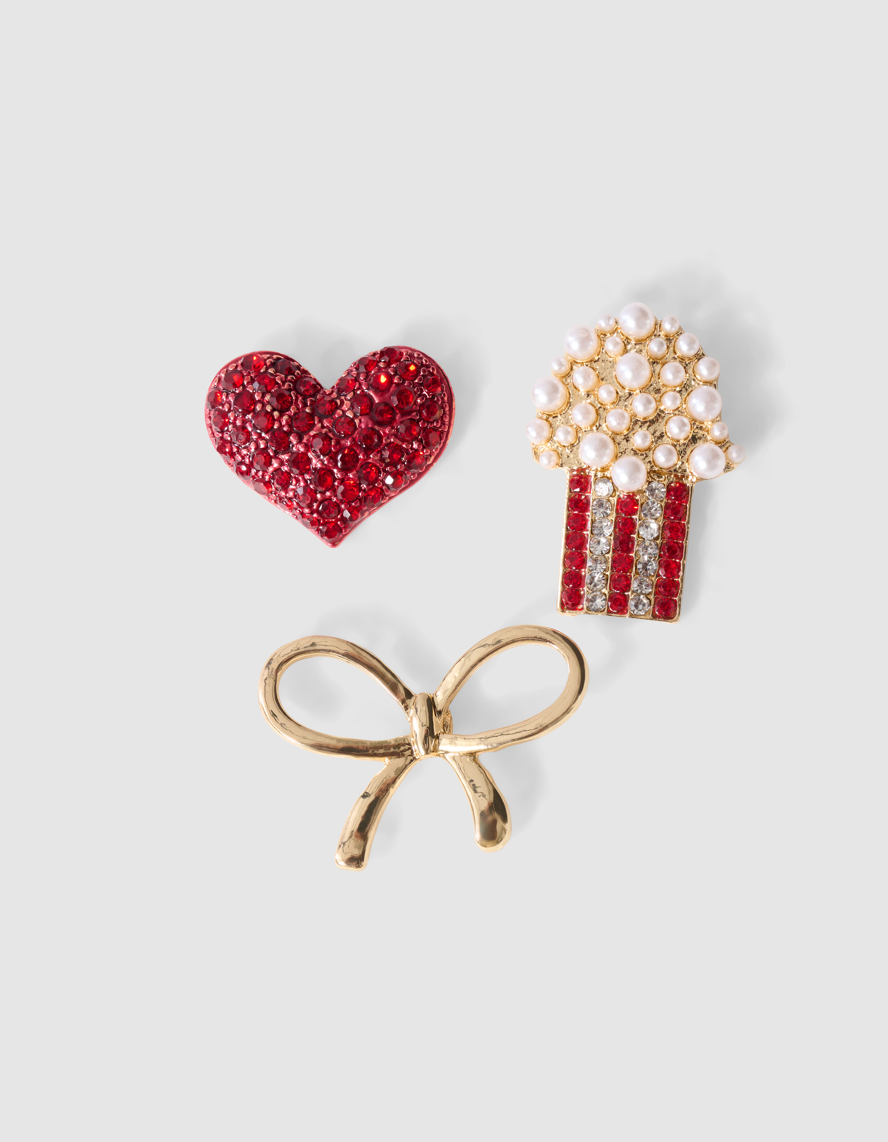 Popcorn-Broschen-Set Rot SHOEBY ACCESSOIRES