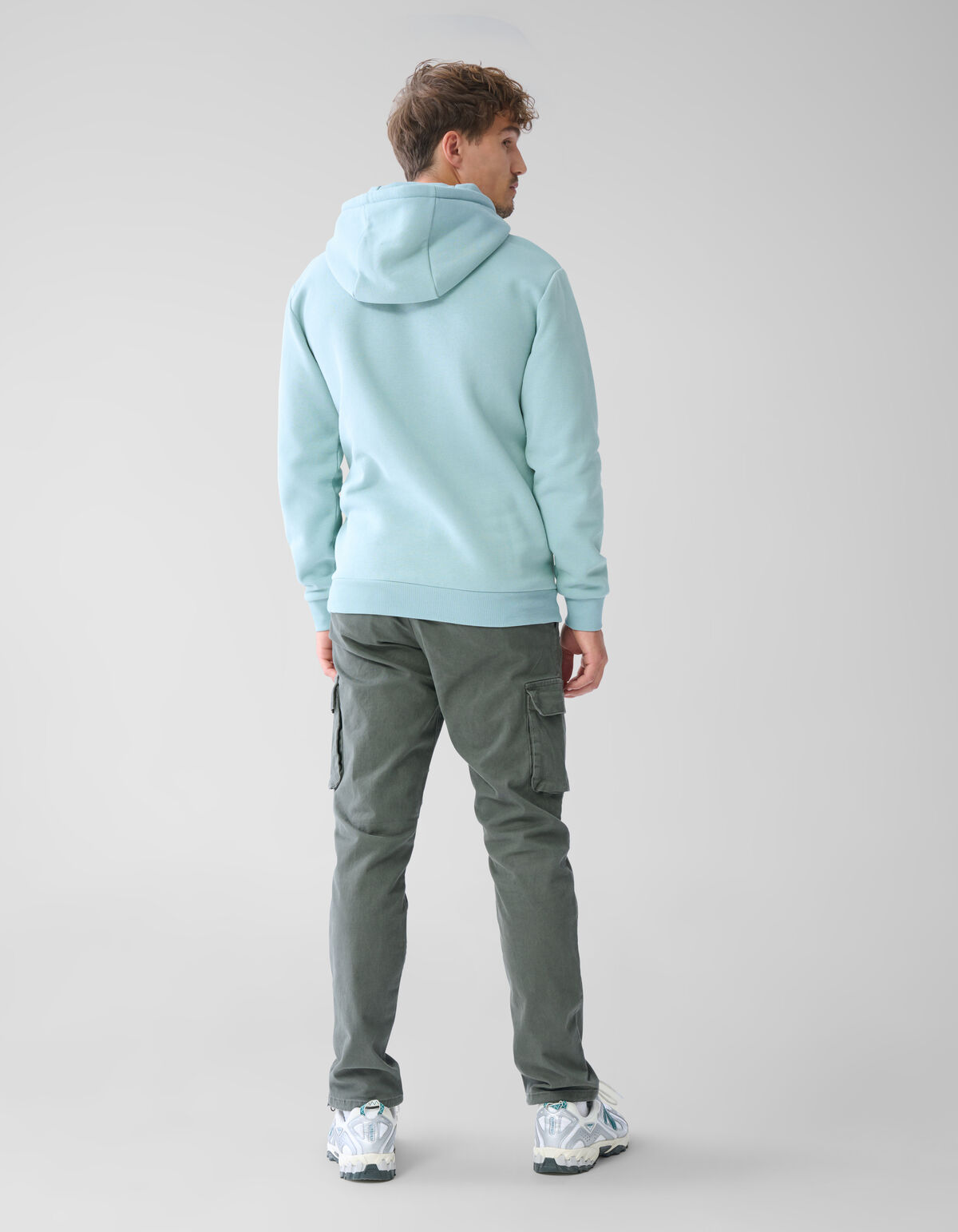Kontrast-Kapuzenpullover Dunkelgrün SHOEBY MEN
