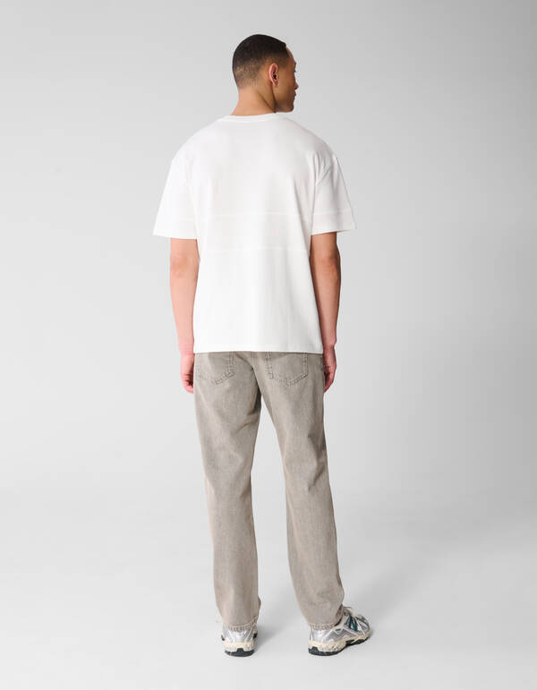 Minimalistisches T-Shirt in Wei&szlig; SHOEBY MEN