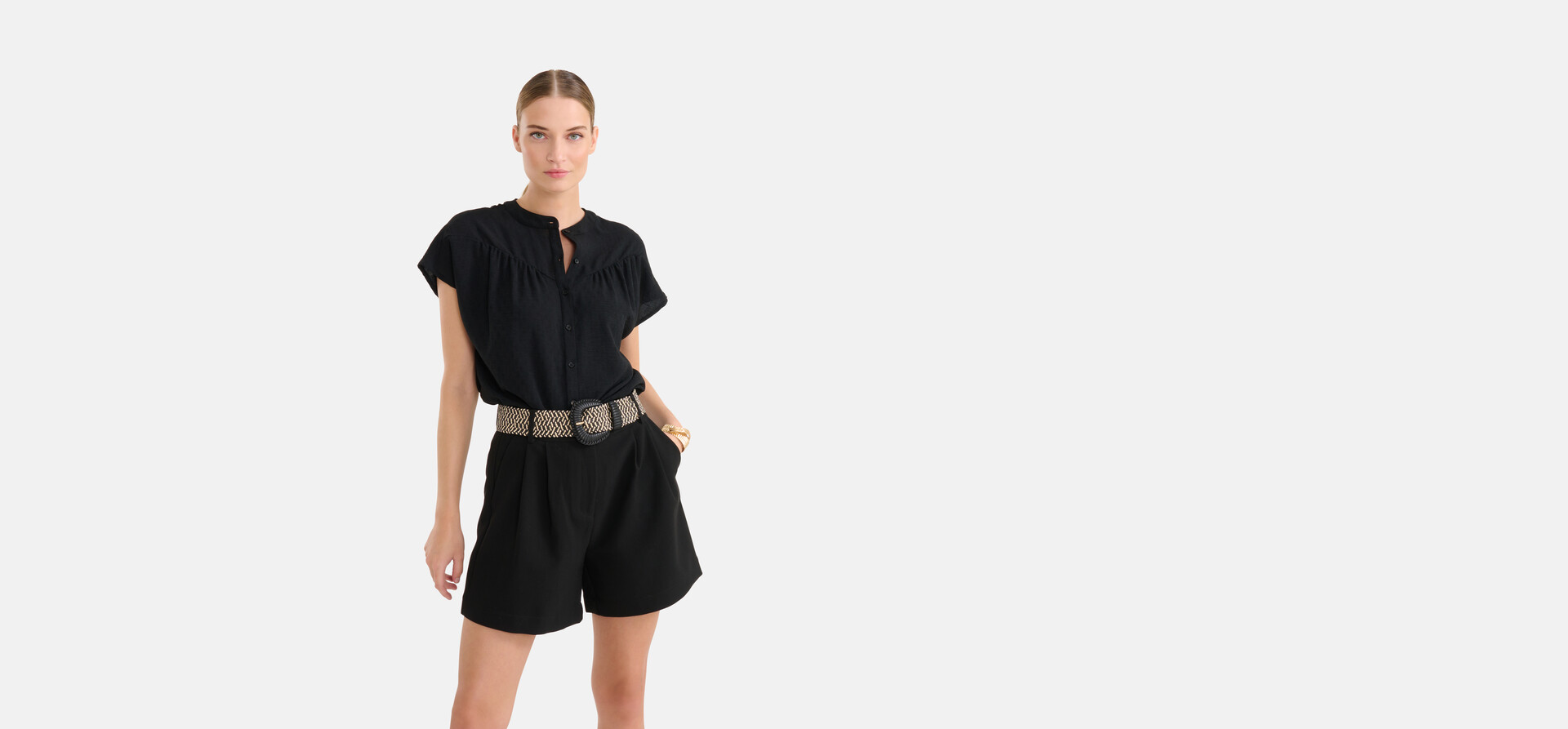 Relaxed Fit Top Zwart SHOEBY WOMEN