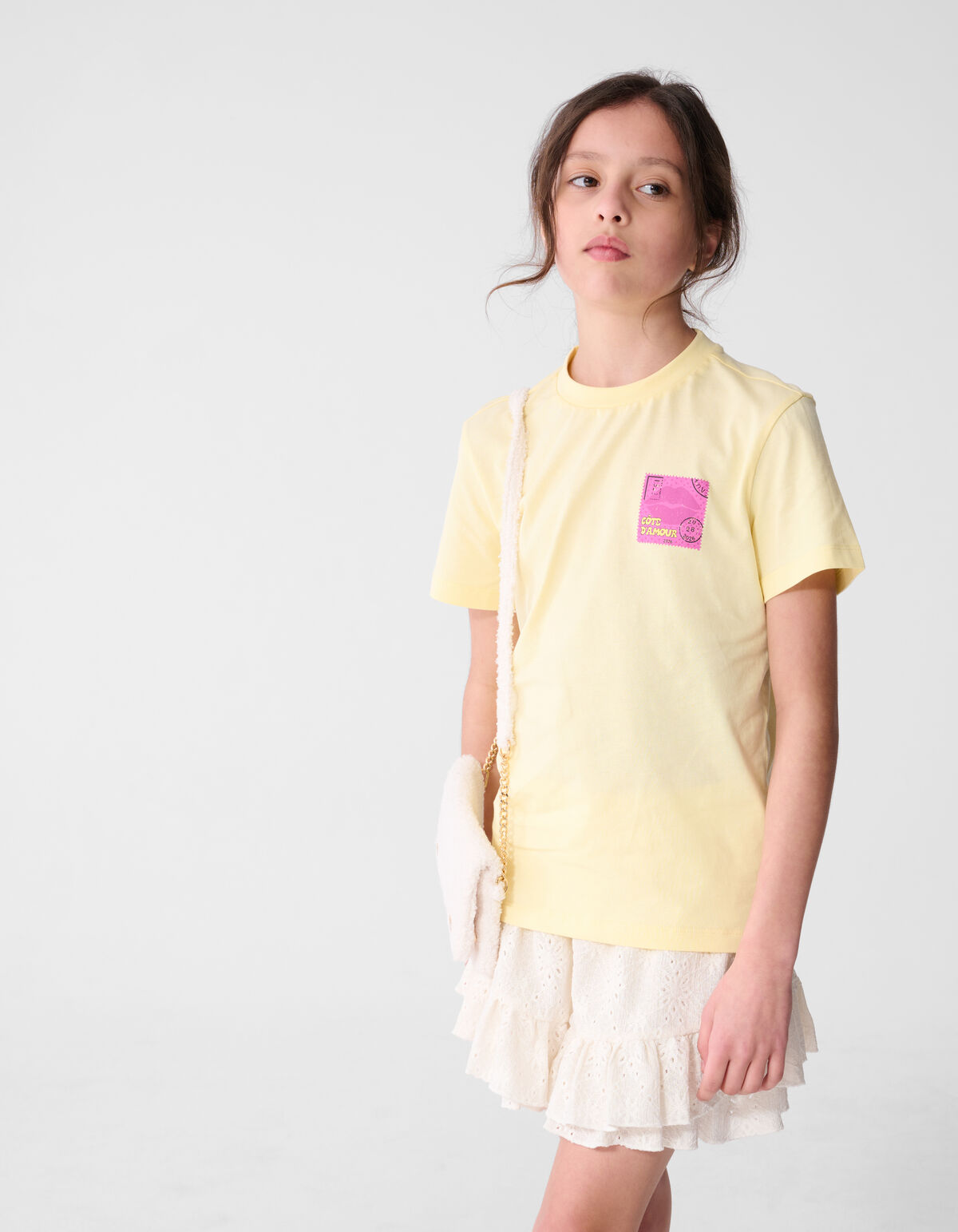 Postmarken-Kunst T-Shirt Hellgelb SHOEBY GIRLS