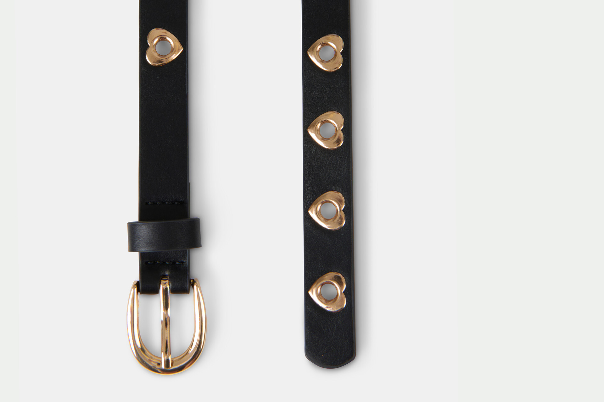 Gürtel mit goldenen Herzen Schwarz SHOEBY ACCESSOIRES