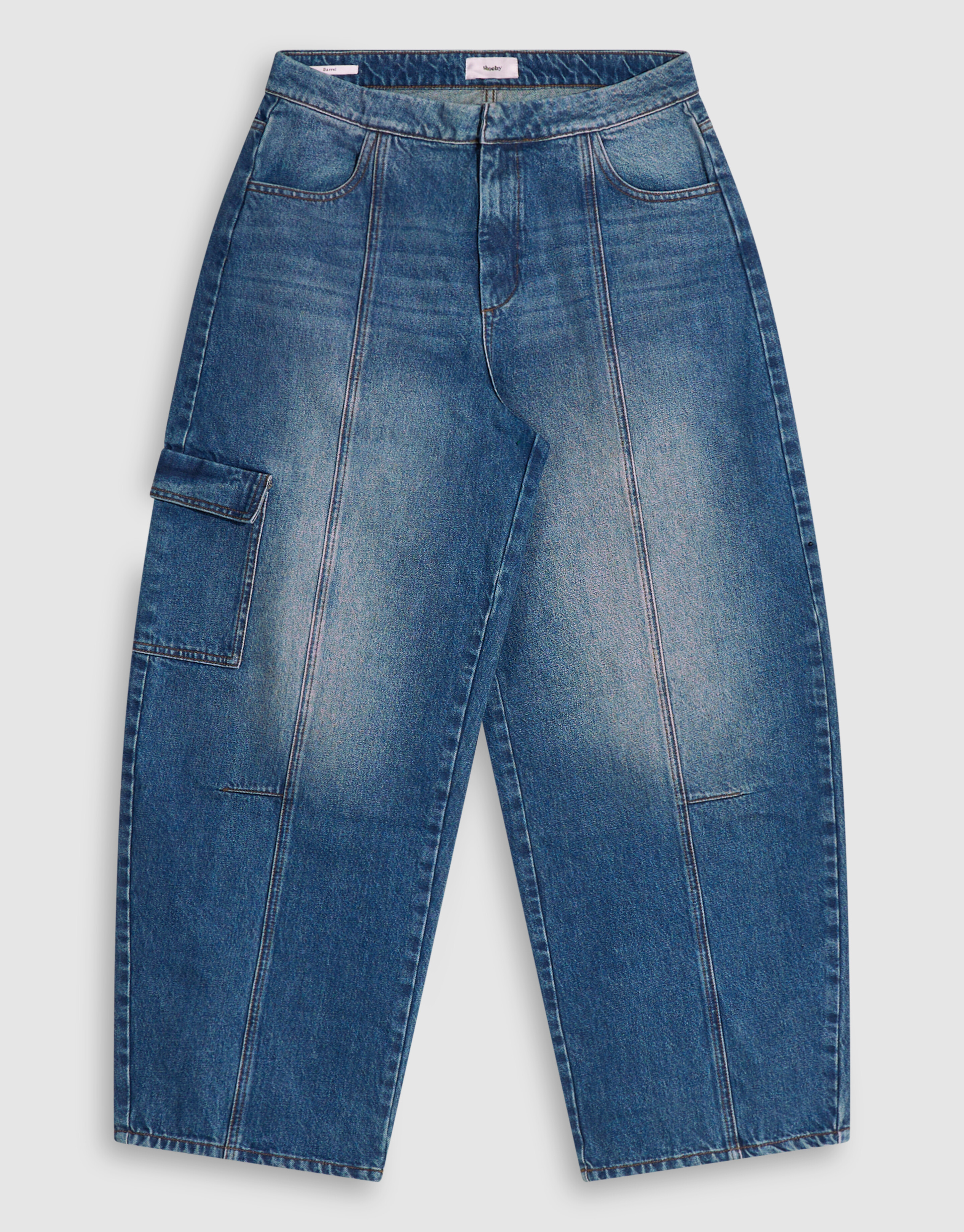 Cargo Barrel Fit Jeans Blau SHOEBY WOMEN