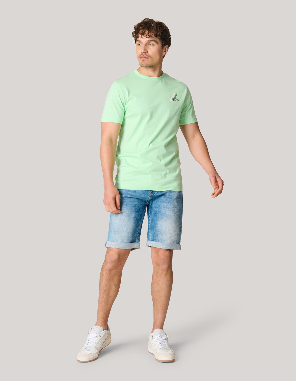 Kunst-T-Shirt Hellgrün SHOEBY MEN