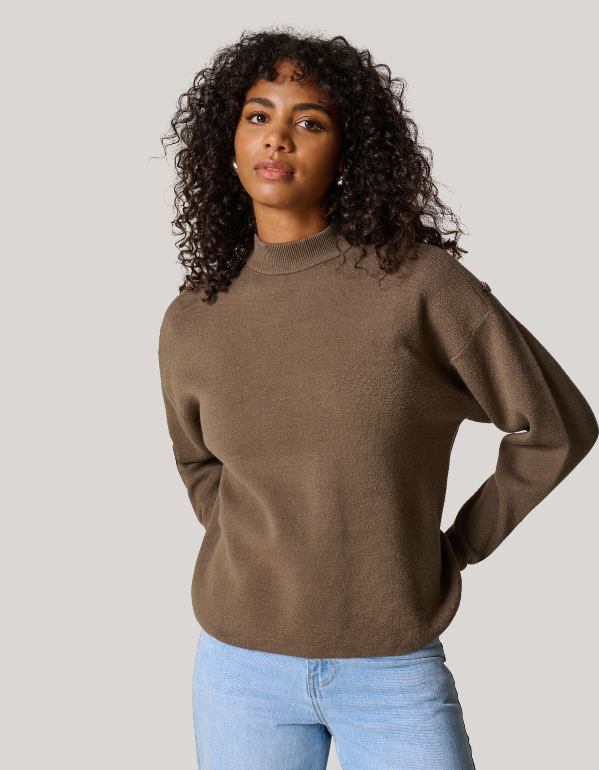 Knopfleiste Pullover Dunkelgrün SHOEBY WOMEN