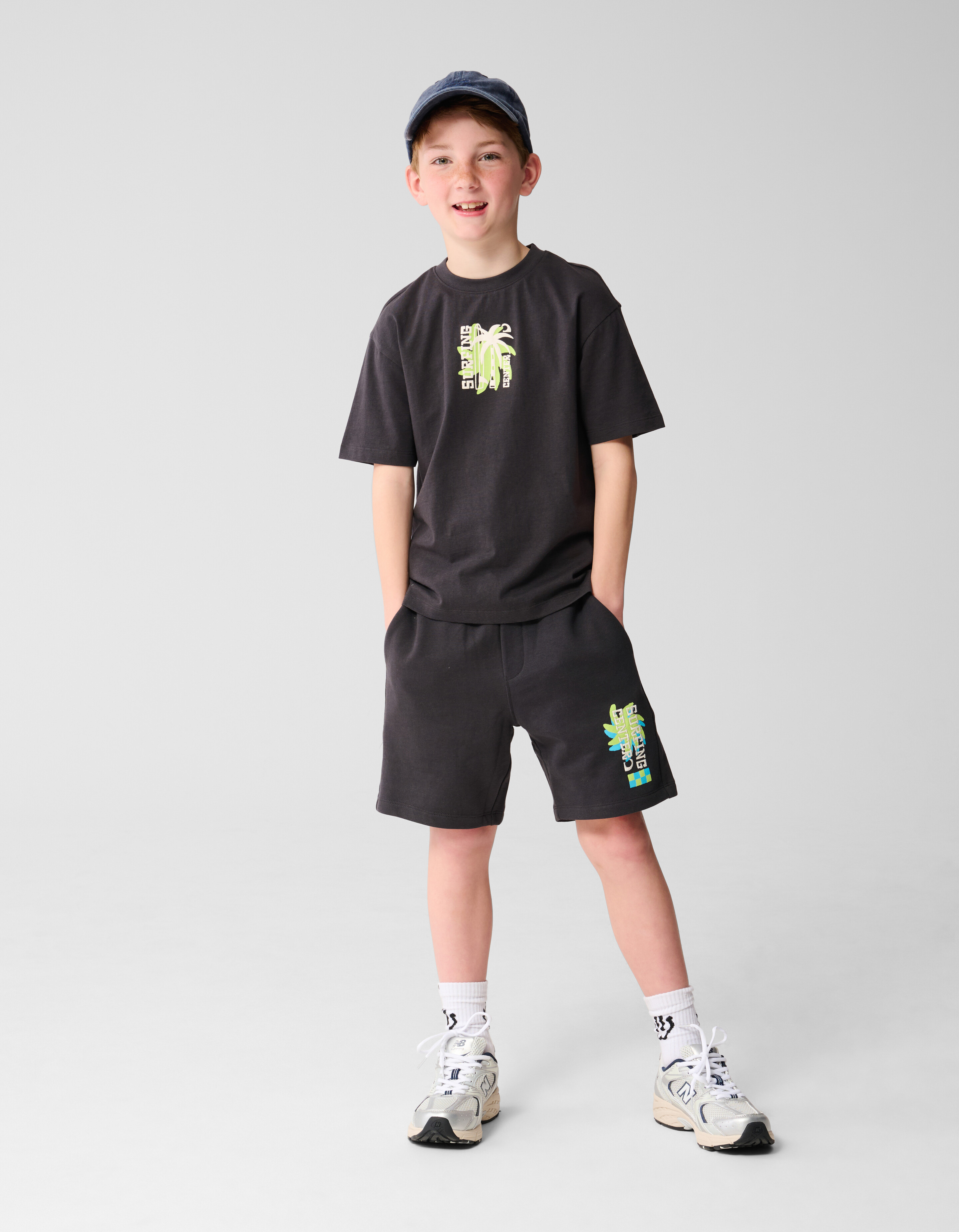Surfen Artwork T-shirt Dunkelgrau SHOEBY BOYS