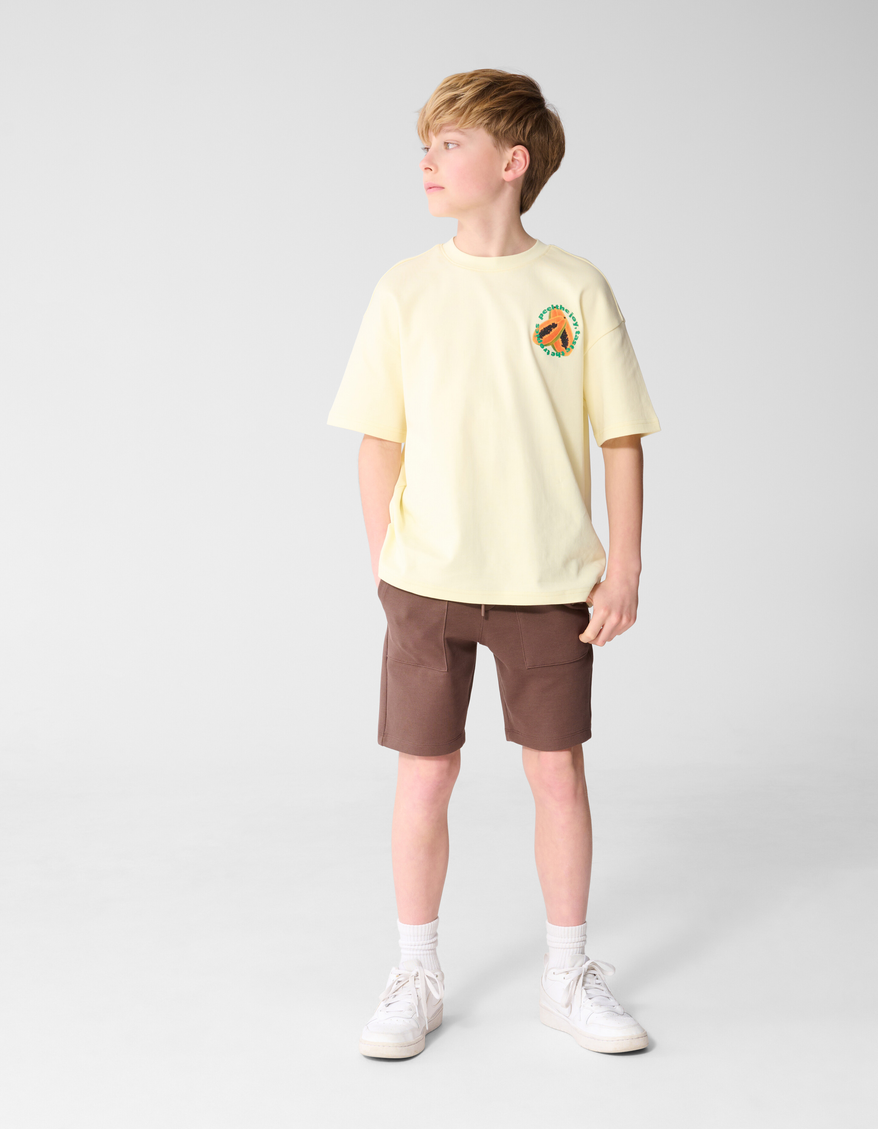 Piqu&eacute;-Short Dunkelbraun SHOEBY BOYS