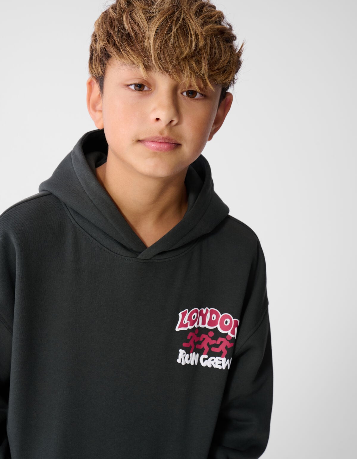 Oversized Run Hoodie Dunkelgrau SHOEBY BOYS
