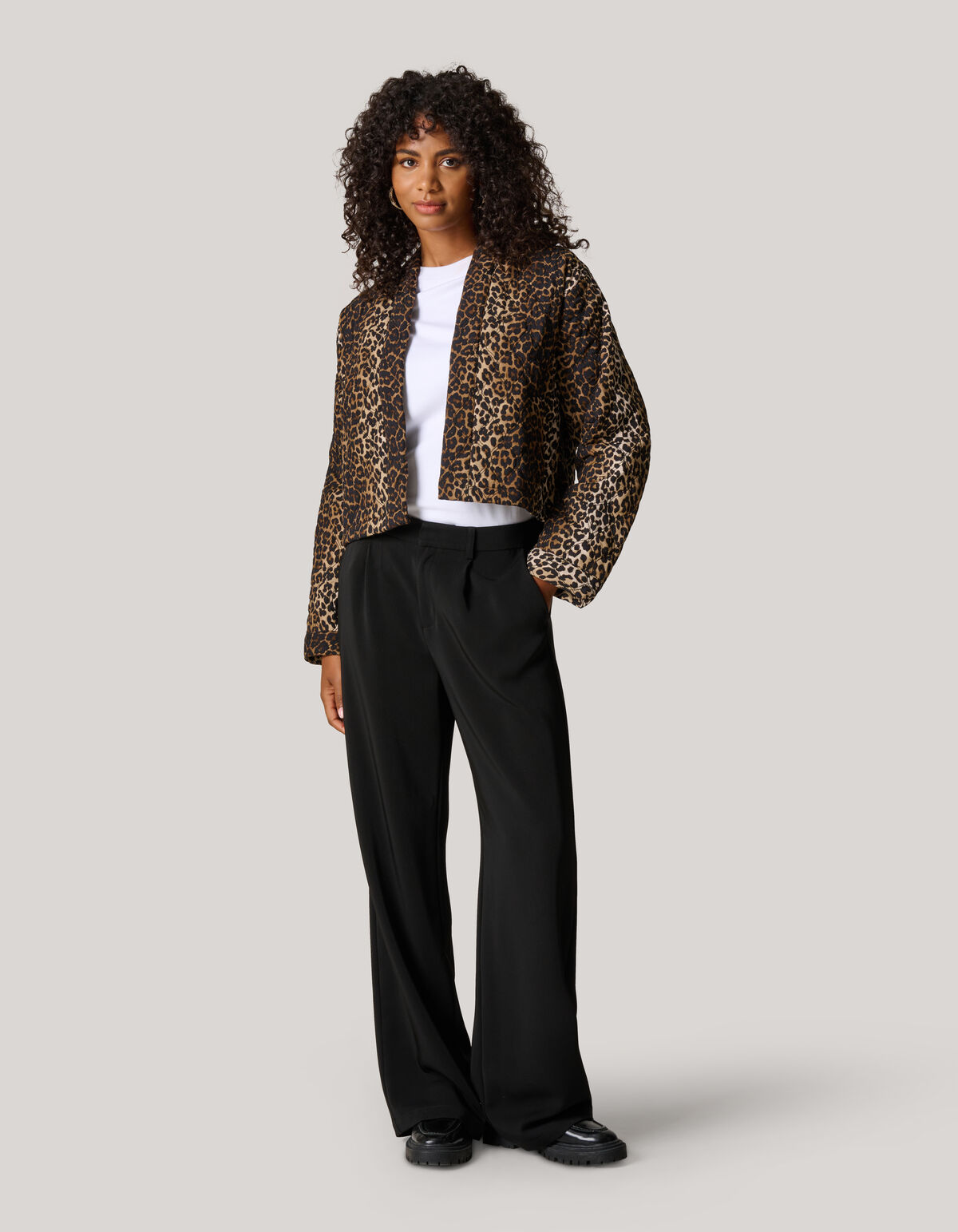 Jacke mit Leopardenstickerei Braun SHOEBY WOMEN