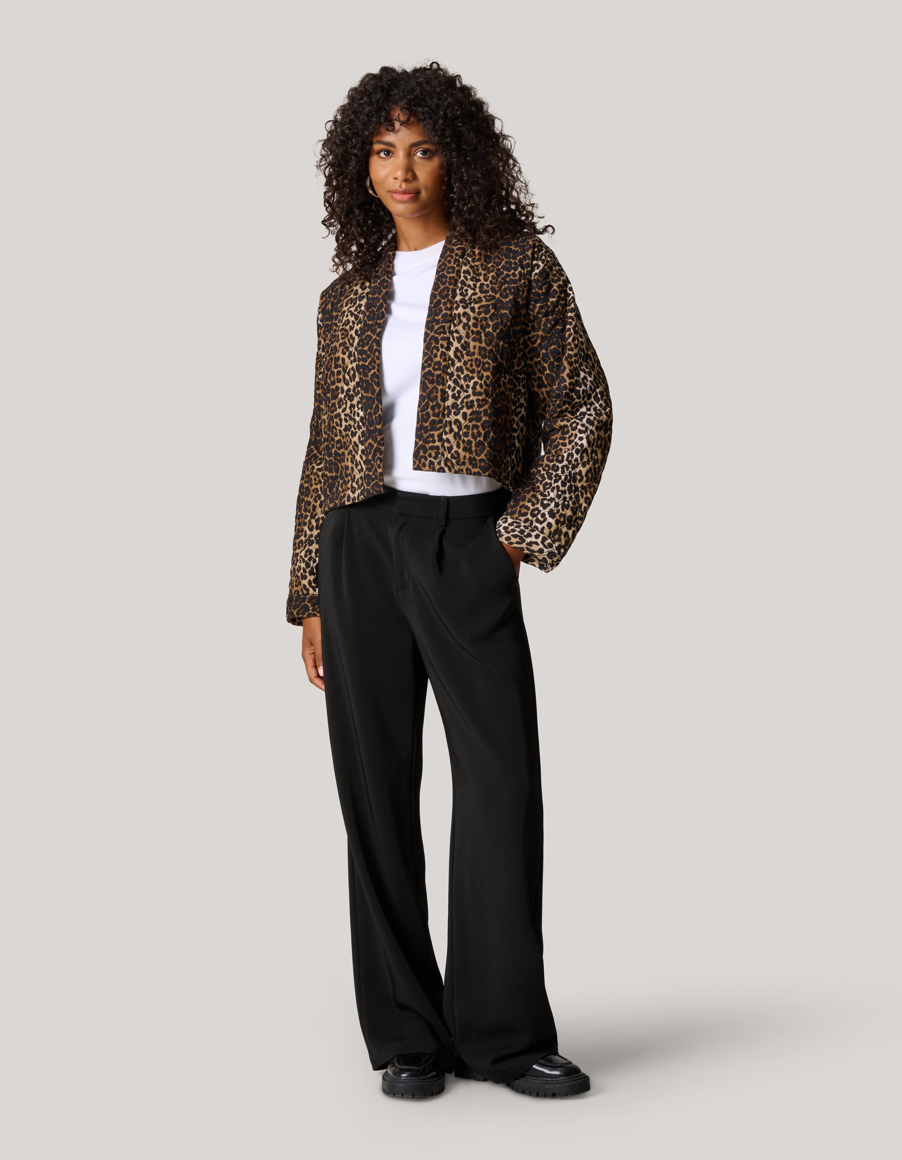 Jacke mit Leopardenstickerei Braun SHOEBY WOMEN