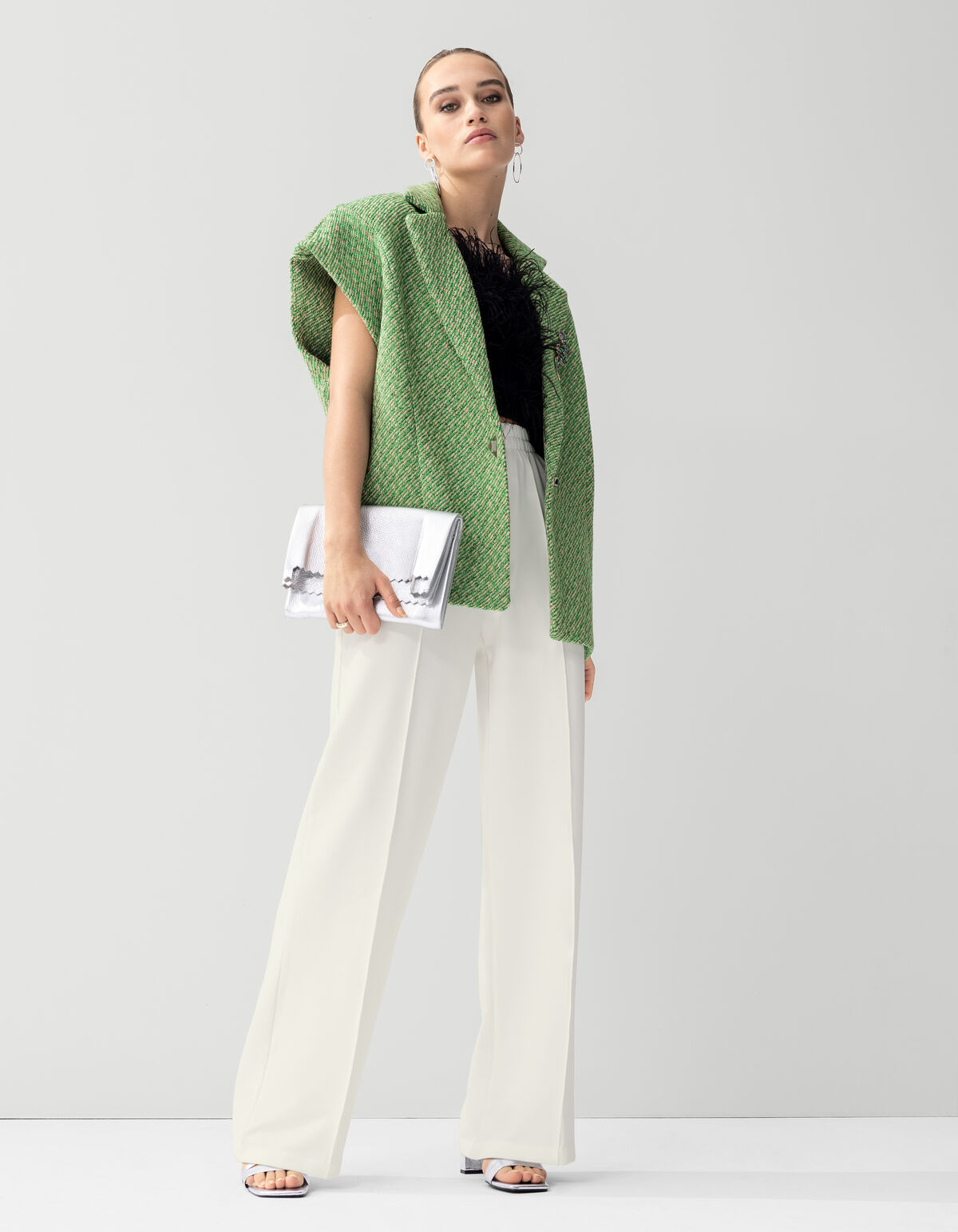 Basic-Hose mit weitem Bein Off White SHOEBY WOMEN