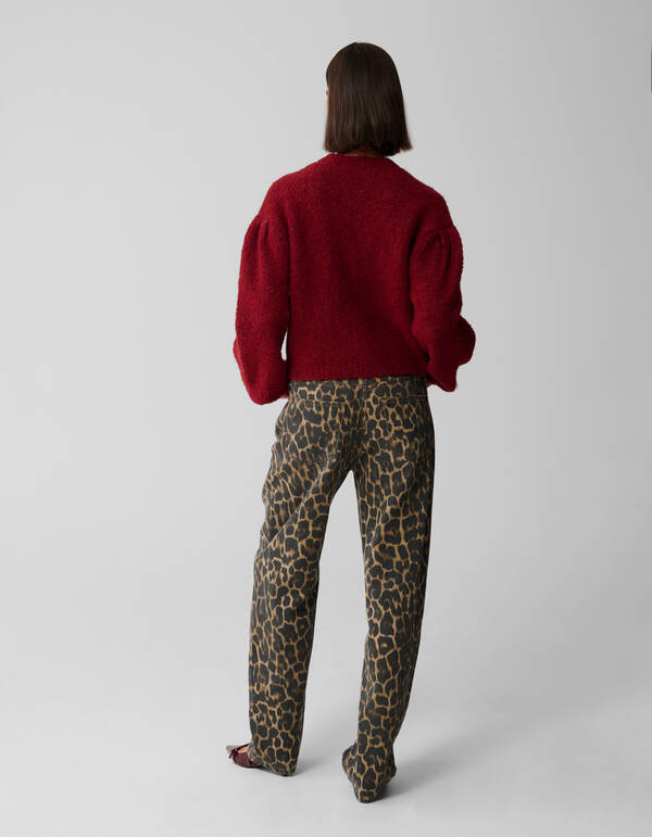 Teddy Strickweste Dunkelrot SHOEBY WOMEN