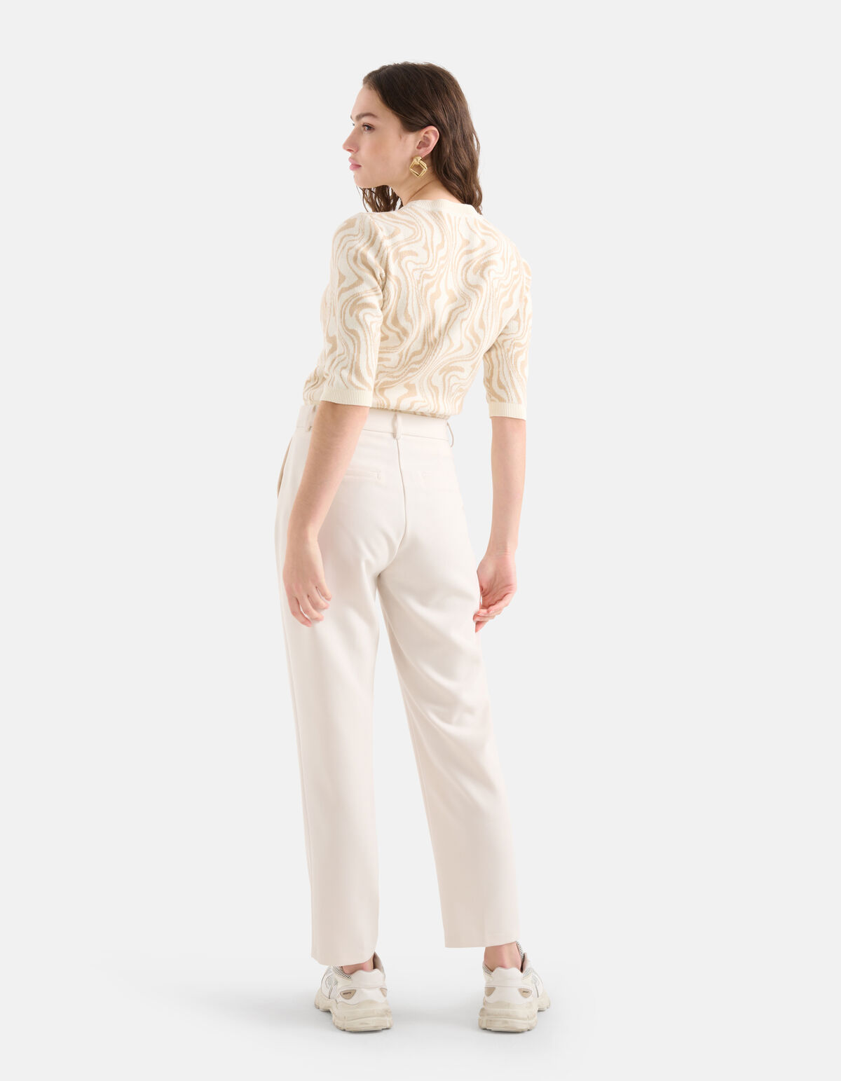 Jacquard-Swirl-Pullover Beige SHOEBY WOMEN