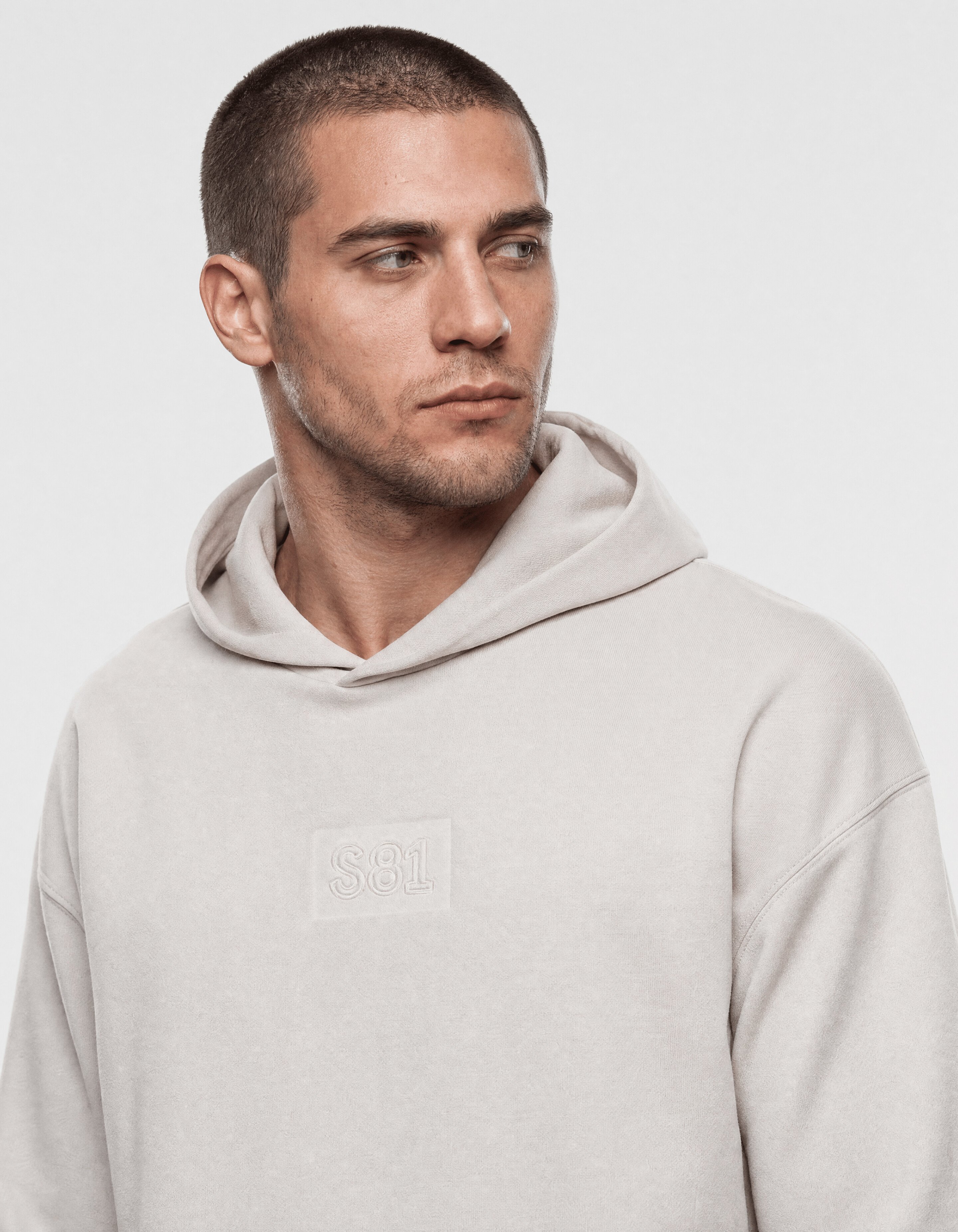 Jacquard-Hoodie Hellgrau SHOEBY MEN
