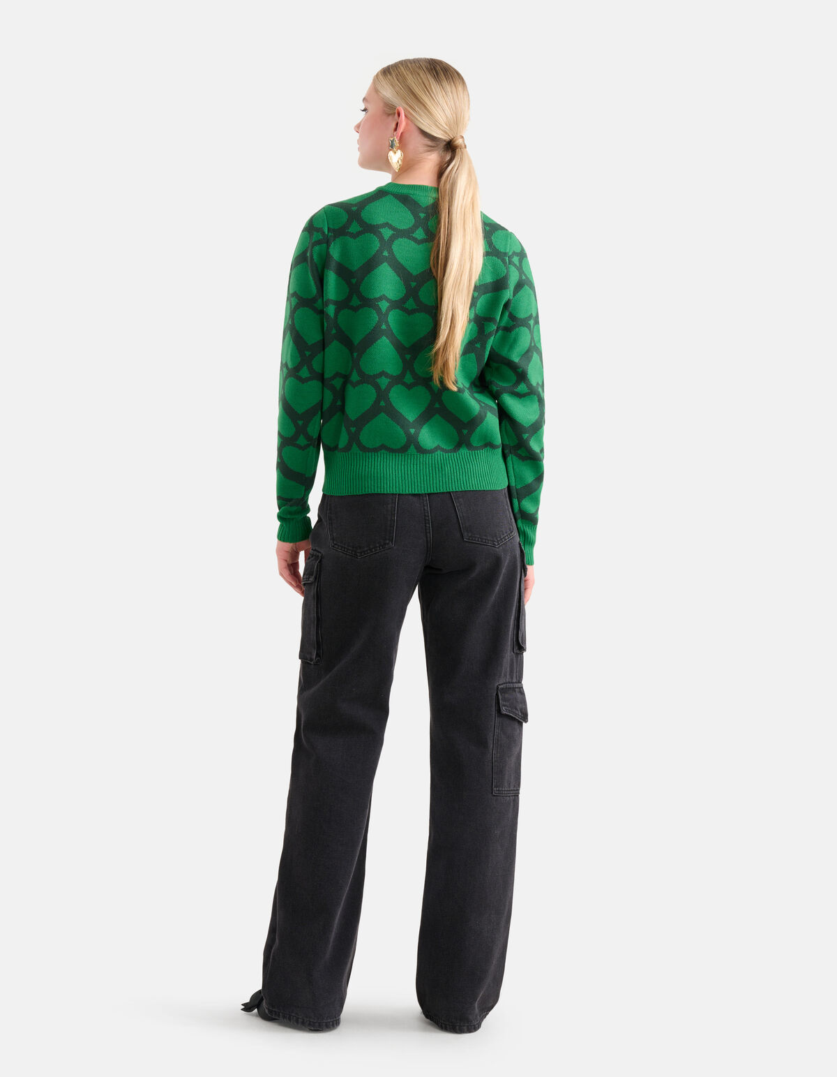 Bedruckter Jacquard-Pullover Grün SHOEBY WOMEN