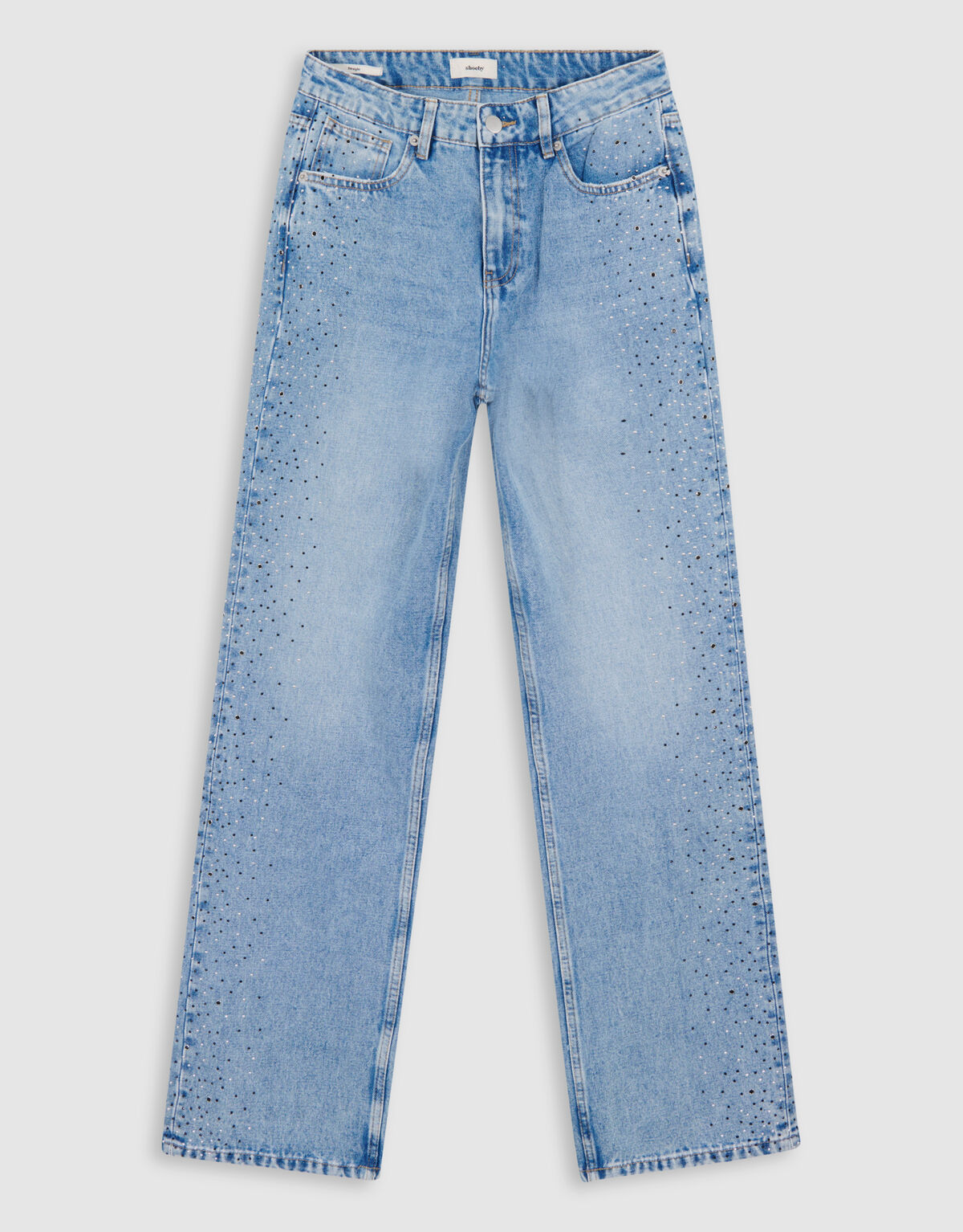 Nieten Straight Fit Jeans Mediumstone SHOEBY WOMEN