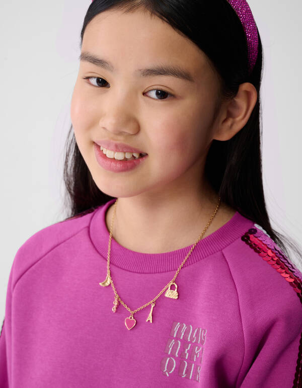 Sportlicher Paillettenpullover Rosa SHOEBY GIRLS