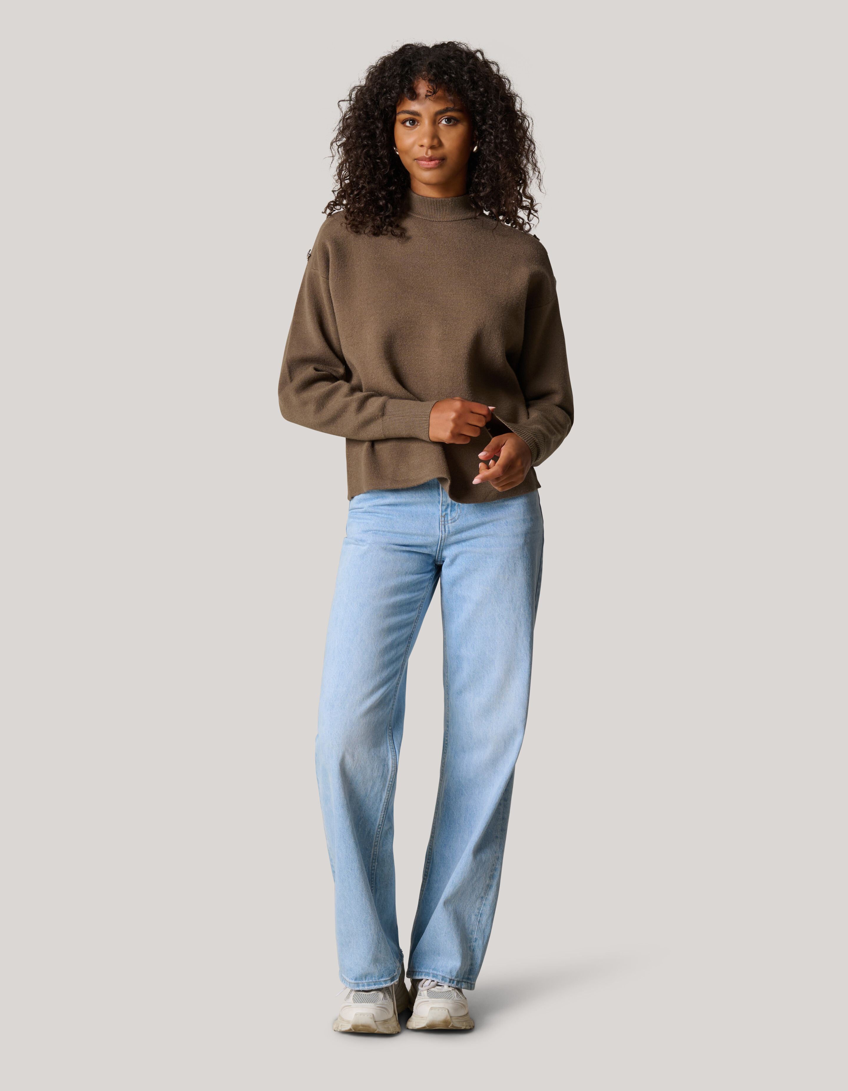 Knopfleiste Pullover Dunkelgrün SHOEBY WOMEN