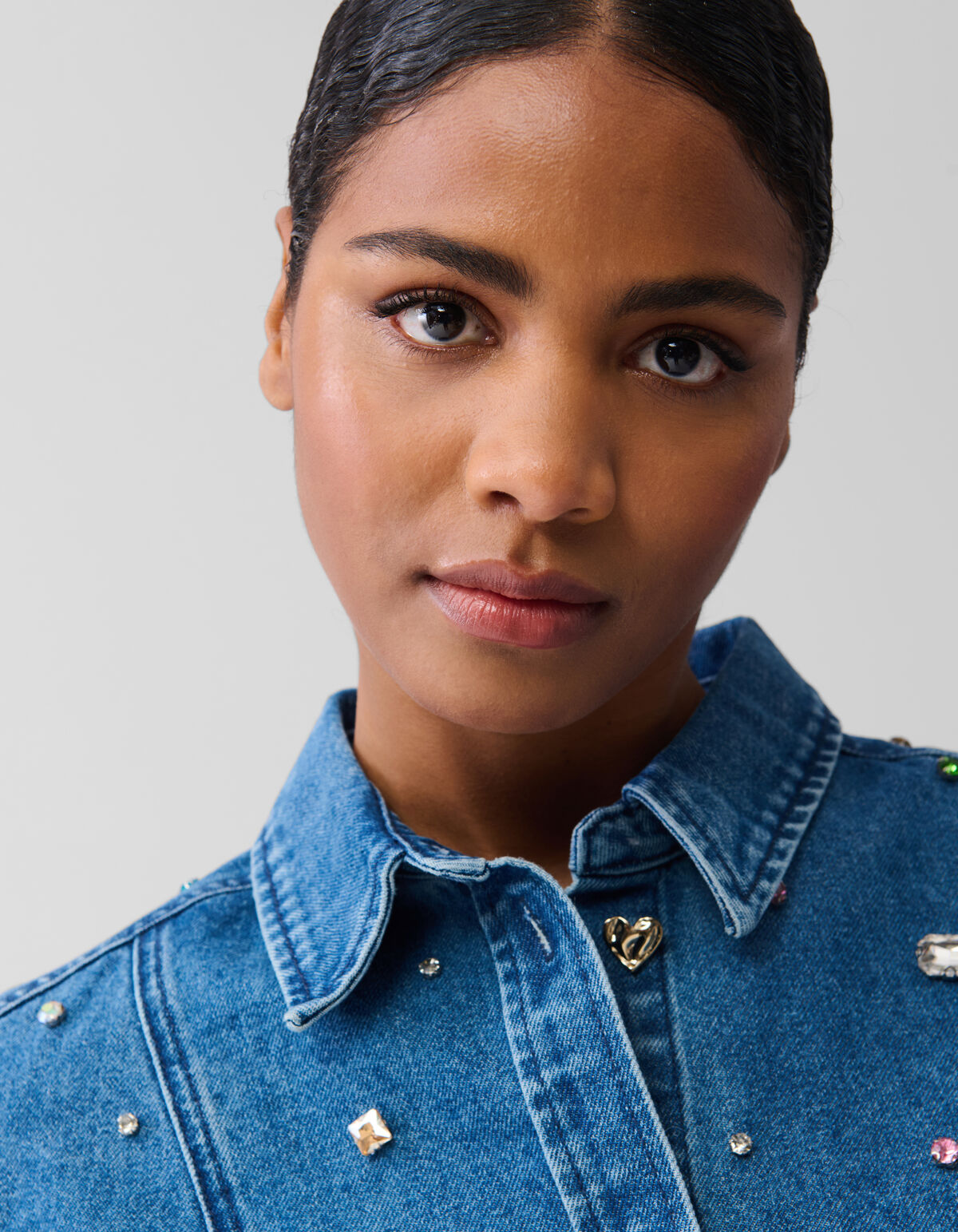 Stone Denim Bluse Mediumstone SHOEBY WOMEN