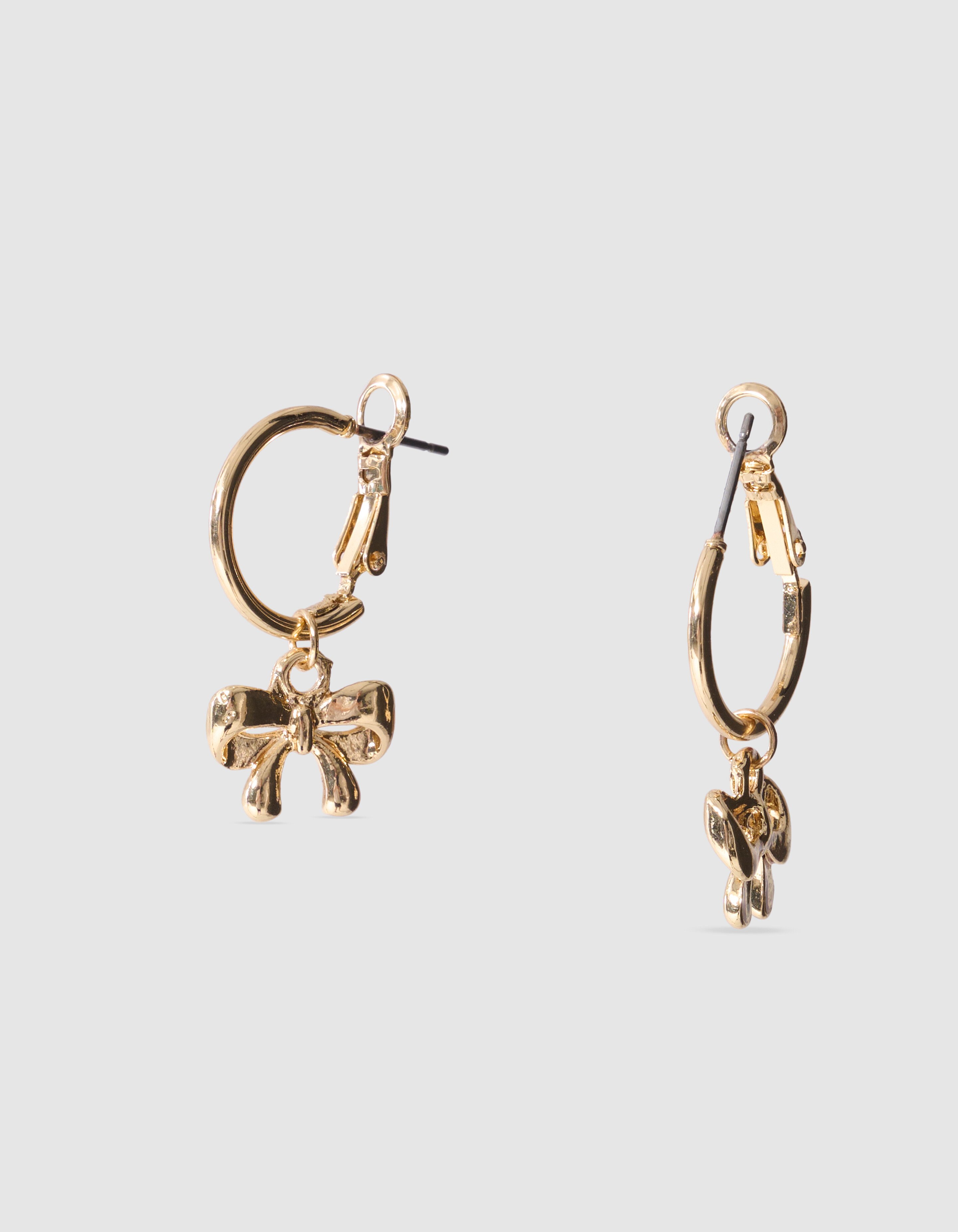 Schleifen-Ohrringe, Gold SHOEBY ACCESSOIRES