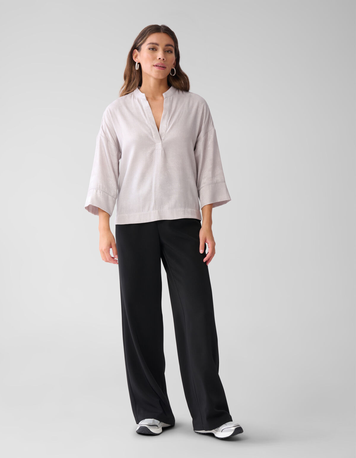 Glänzende weite Bluse Silber SHOEBY WOMEN