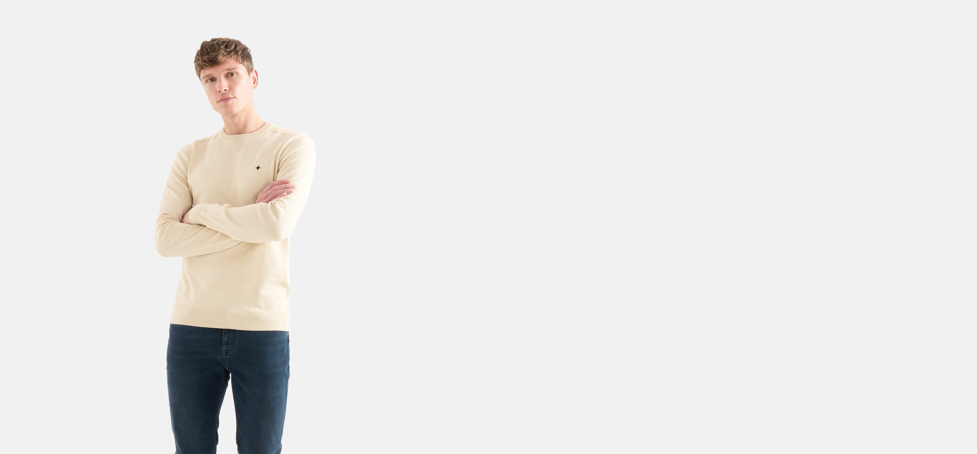Rippenpullover Beige SHOEBY MEN