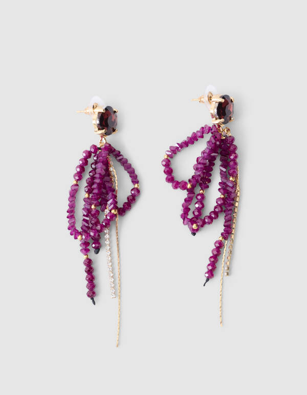 Strass-Ohrringe mit Perlen in Dunkelviolett SHOEBY ACCESSOIRES