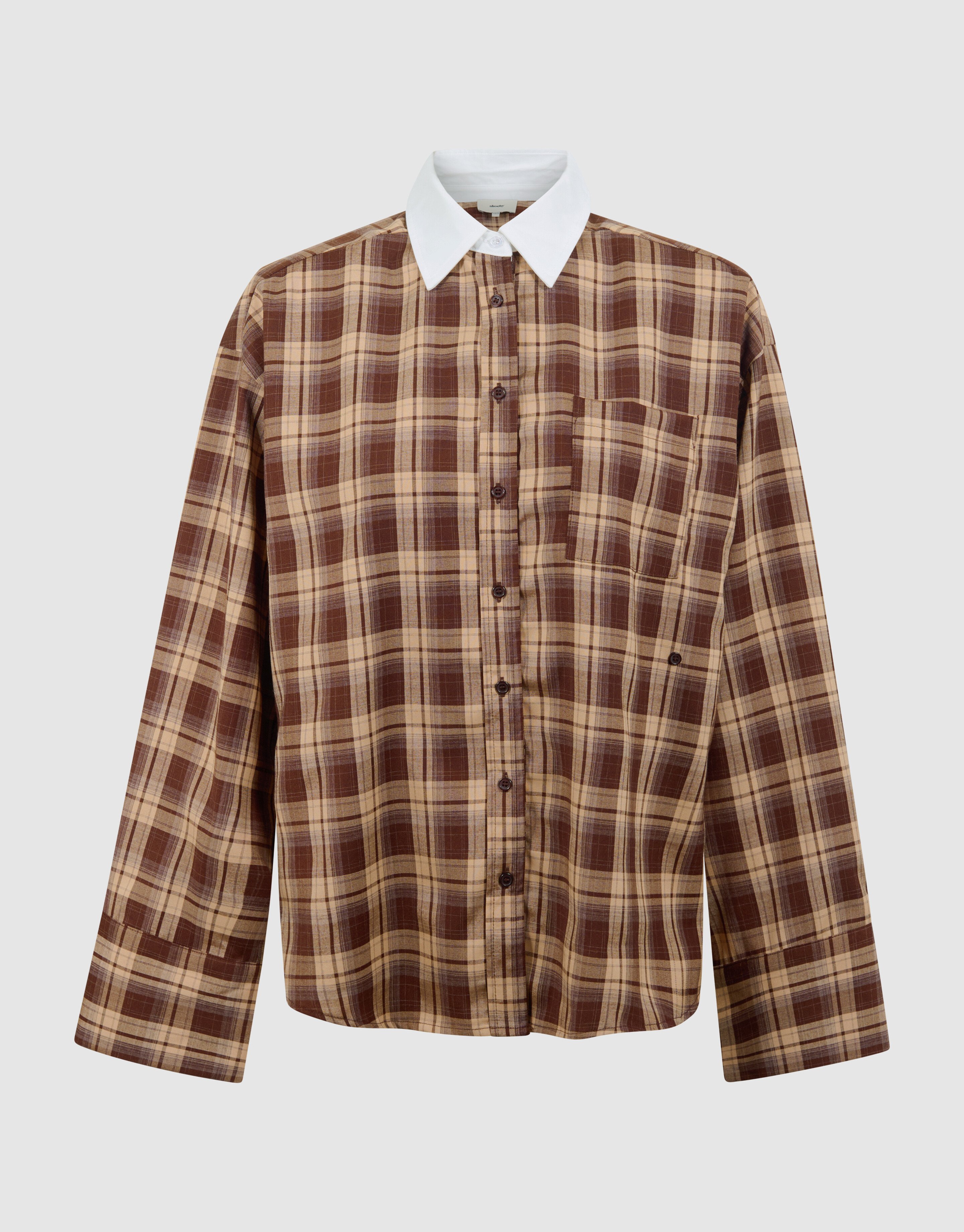 Bluse mit &uuml;bergro&szlig;en Karos, braun SHOEBY WOMEN