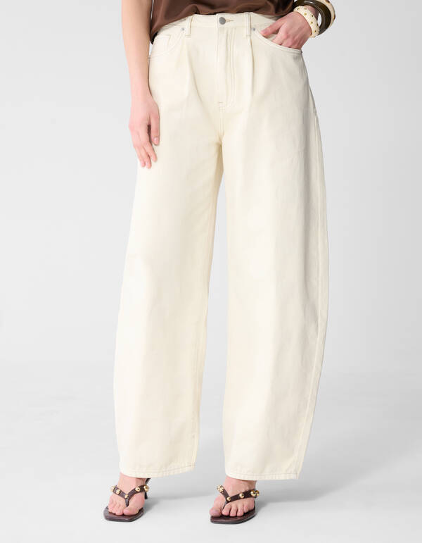 Polkadot Baggy Fit Jeans Gebrochen Wei&szlig; SHOEBY WOMEN