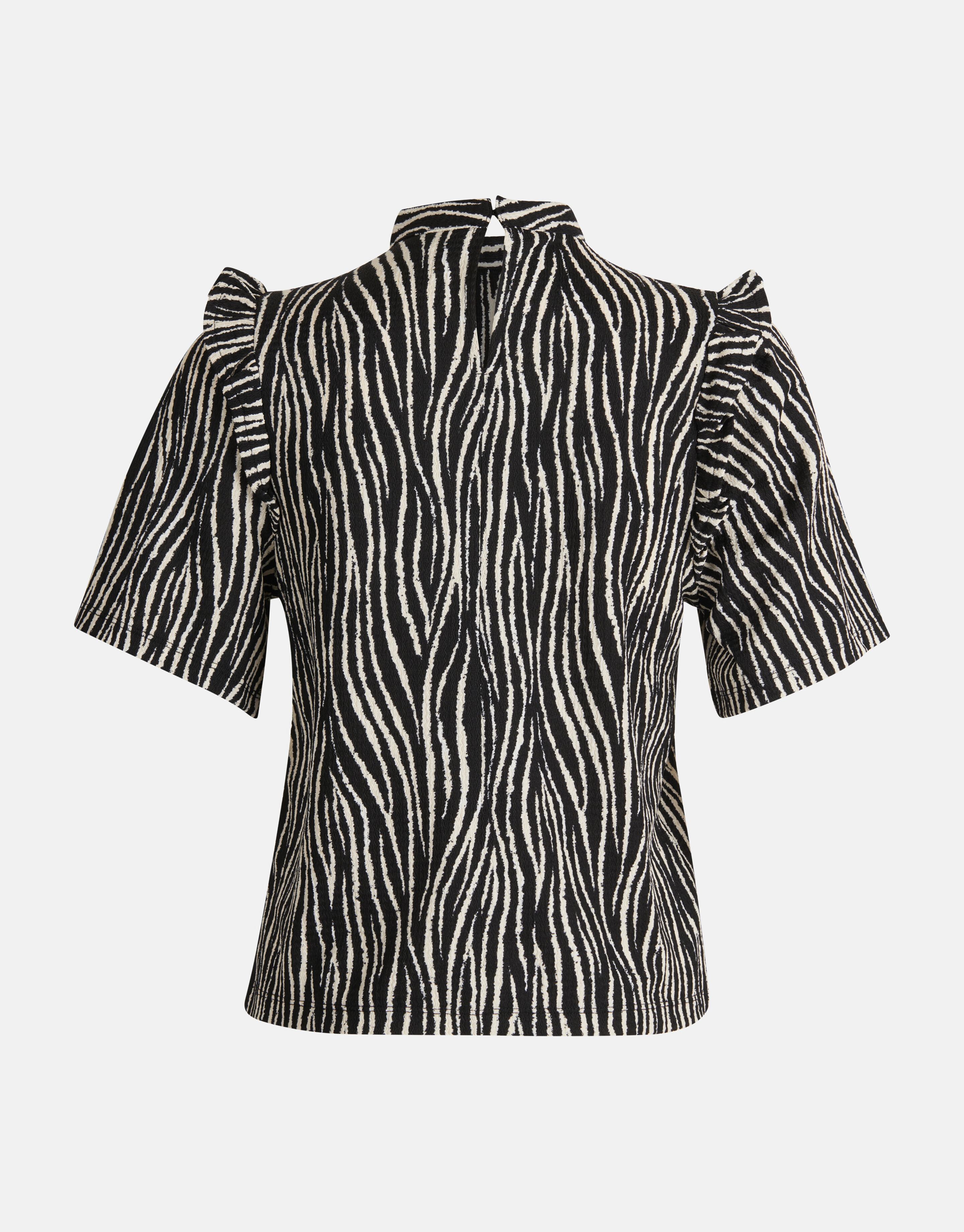 Zebra Crinkle Top Schwarz SHOEBY WOMEN