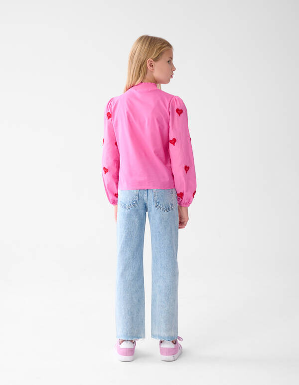 Wide Leg Jeans mit Strasssteinen Mediumstone SHOEBY GIRLS