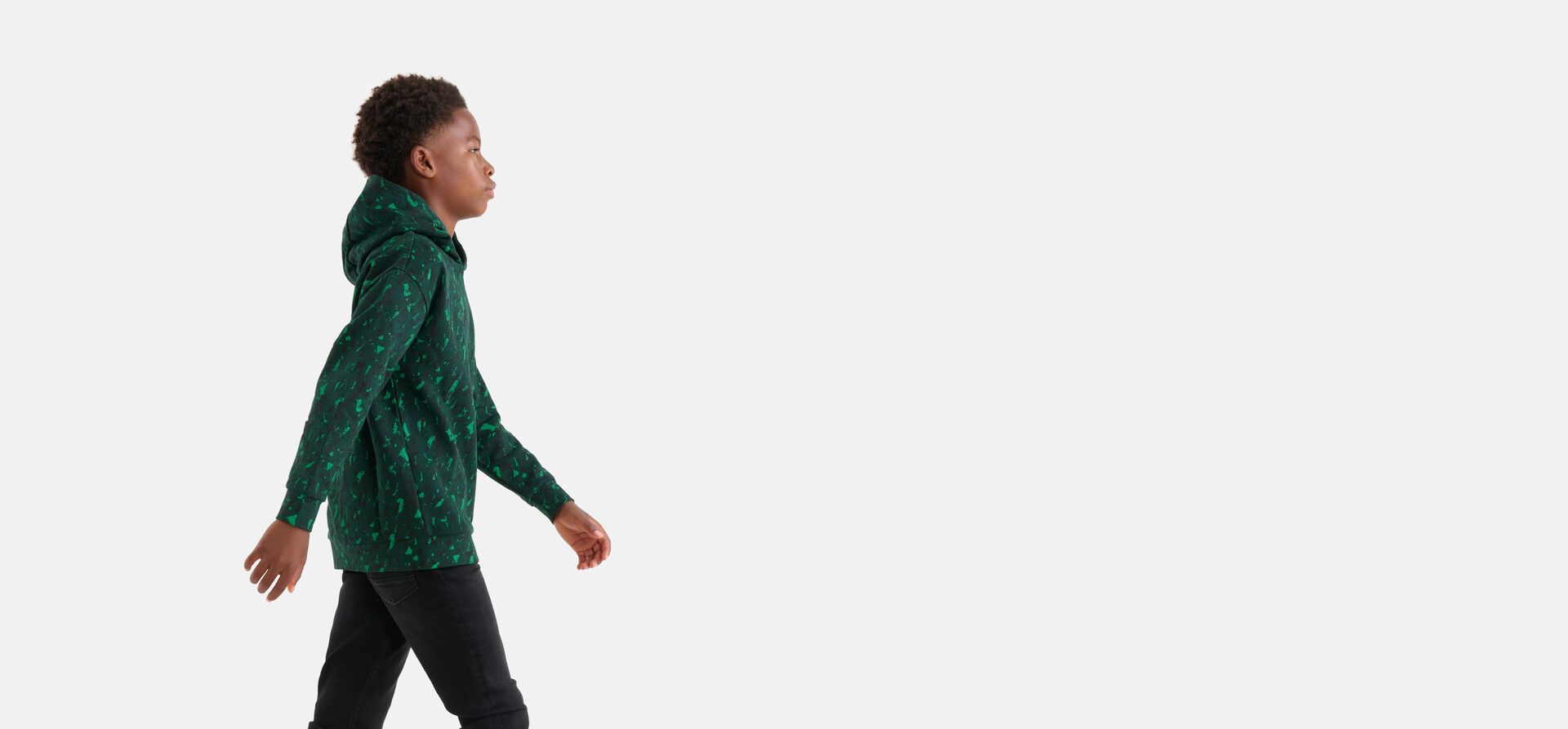 Bedruckter Hoodie Dunkelgrün SHOEBY BOYS
