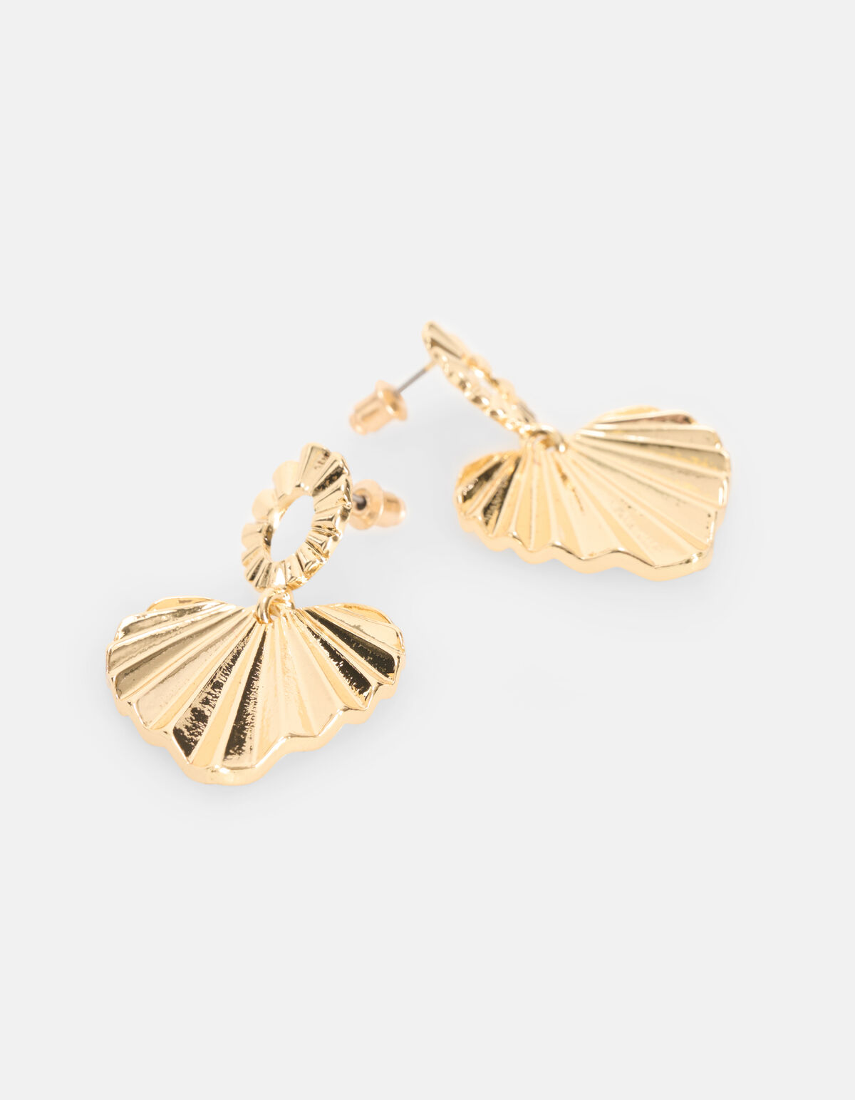 Gestreifte Herz-Ohrringe Gold SHOEBY ACCESSOIRES