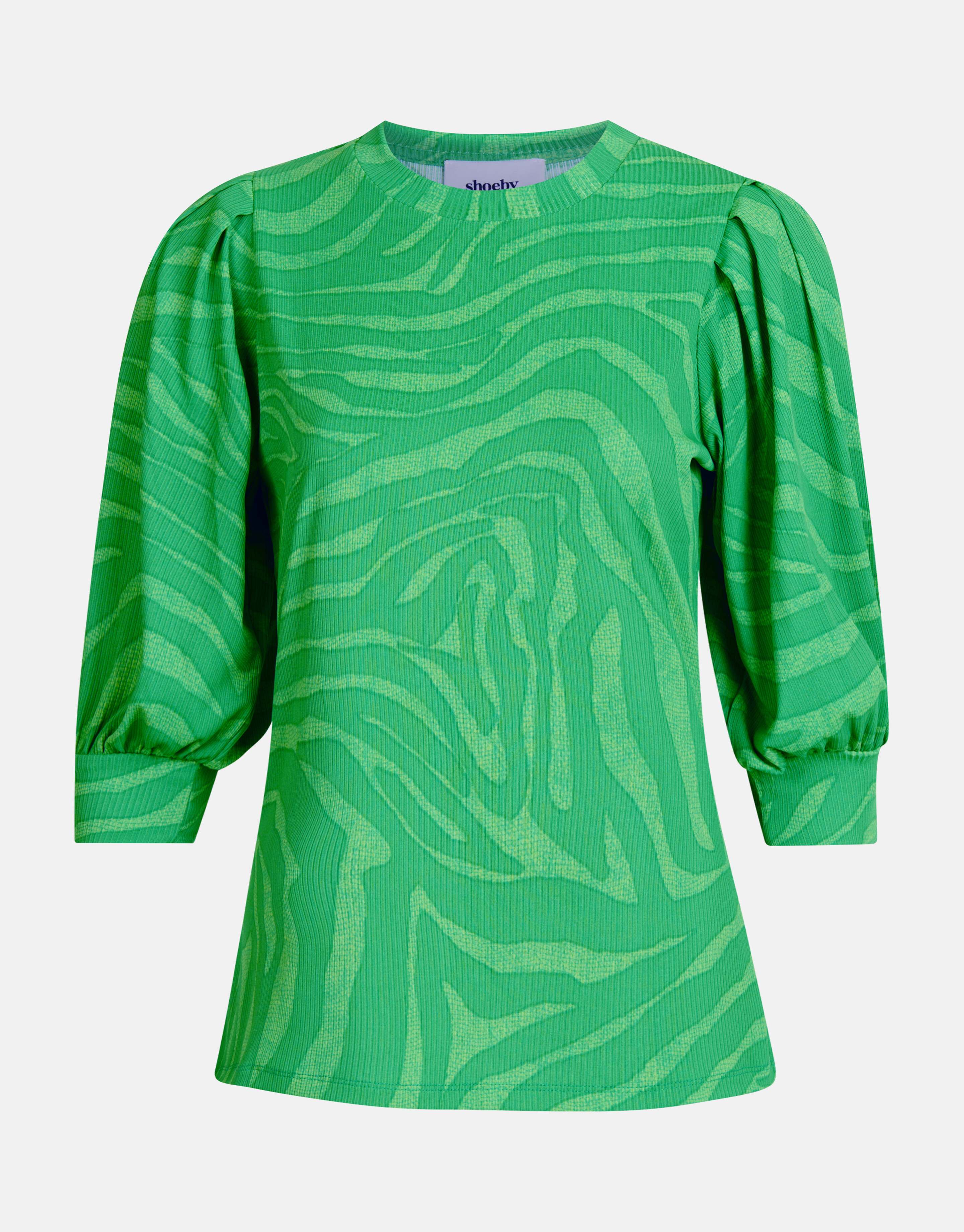 Zebra-Print Rippen-Top Grün SHOEBY WOMEN
