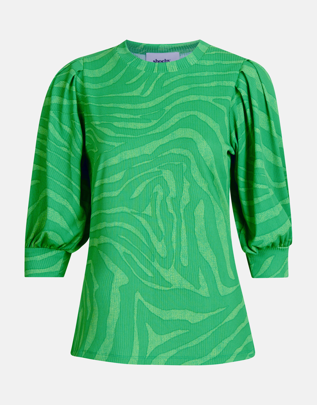 Zebra-Print Rippen-Top Grün SHOEBY WOMEN
