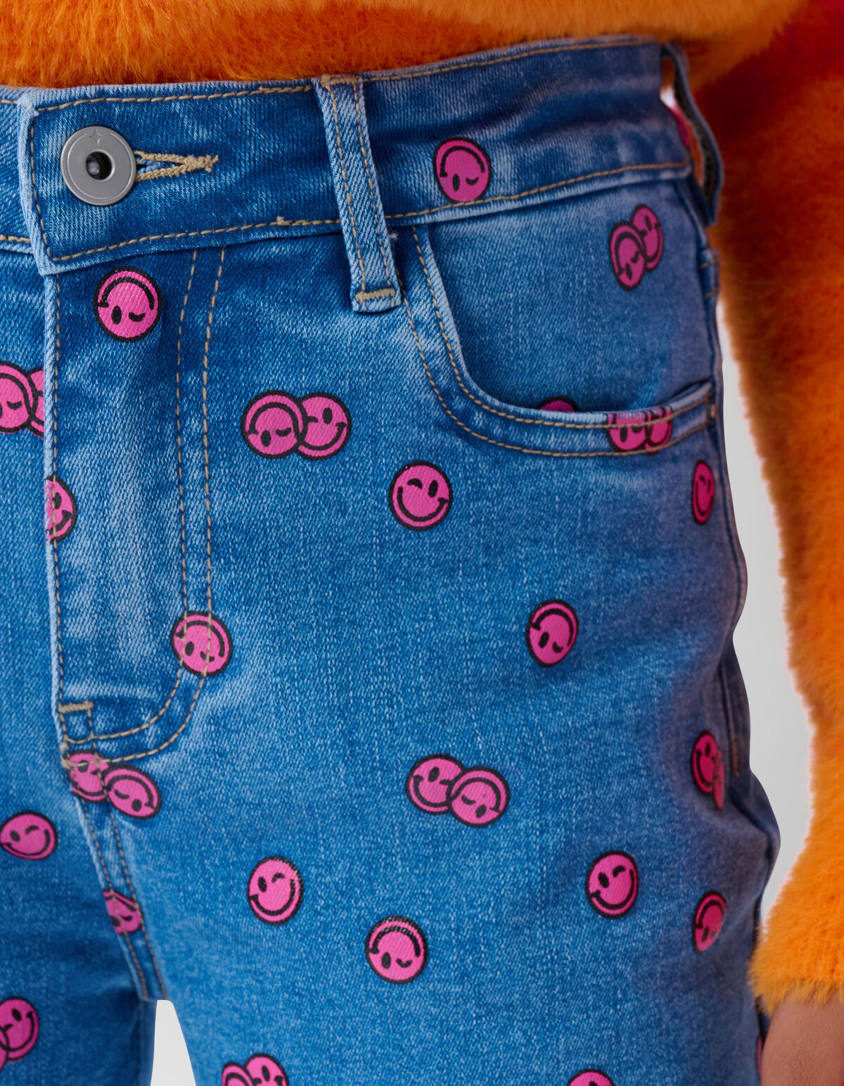 Bedruckte Straight Fit Jeans Blau SHOEBY GIRLS