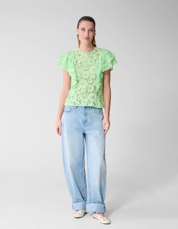 Kanten R&uuml;schentop Hellgr&uuml;n SHOEBY WOMEN