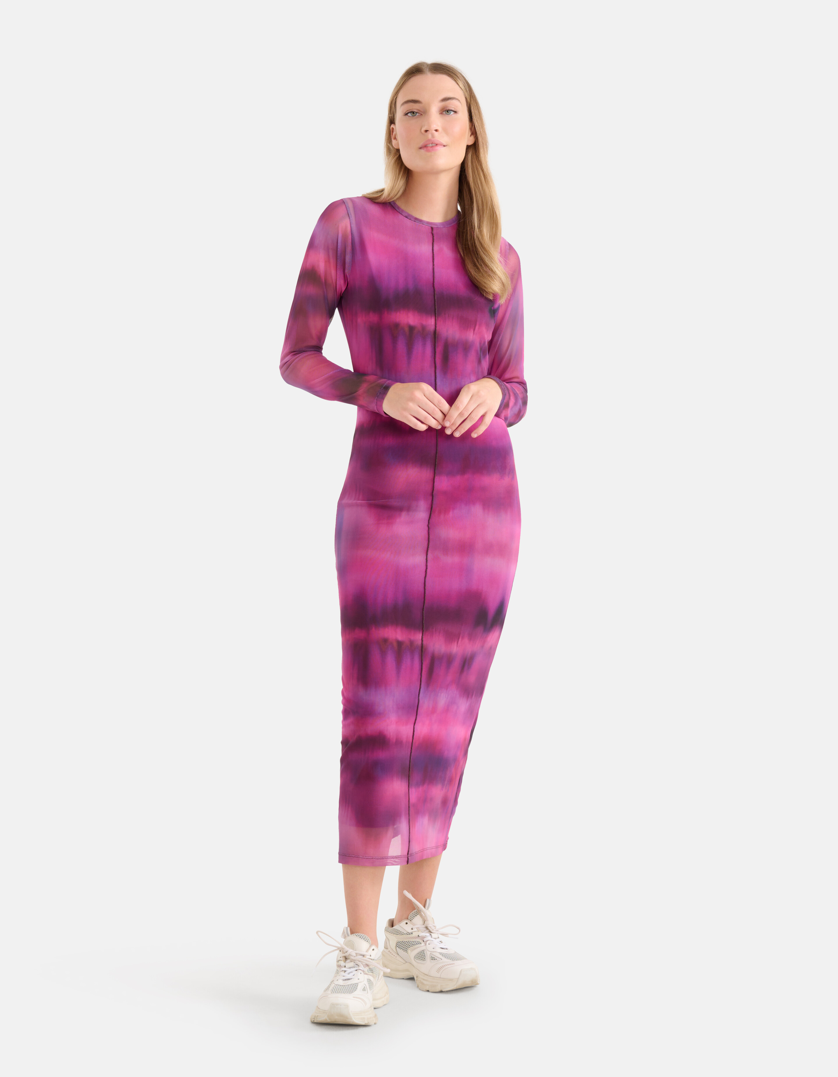 Blurry Stripe Mesh Kleid Pink SHOEBY WOMEN