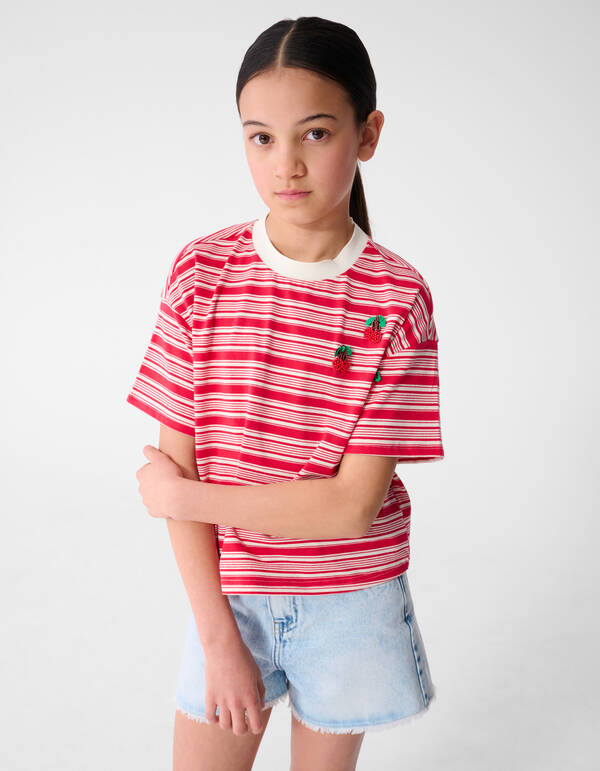 Cropped Cherry T-Shirt Rot SHOEBY GIRLS