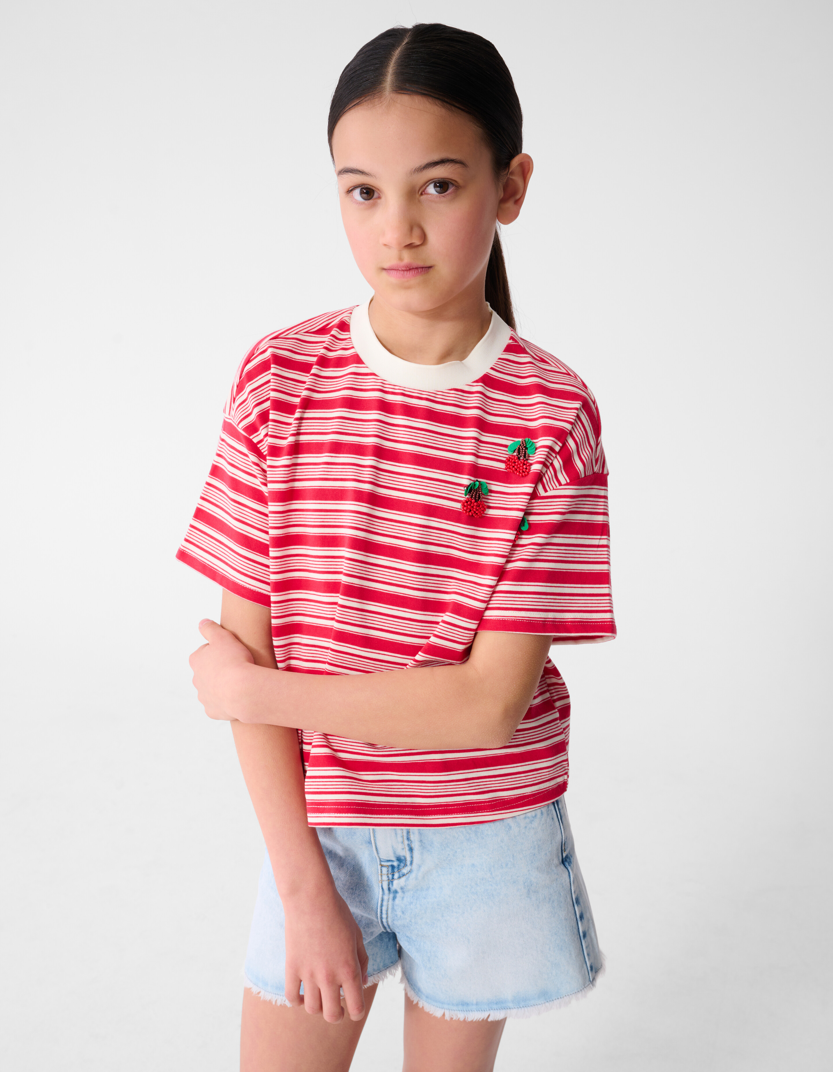 Cropped Cherry T-Shirt Rot SHOEBY GIRLS